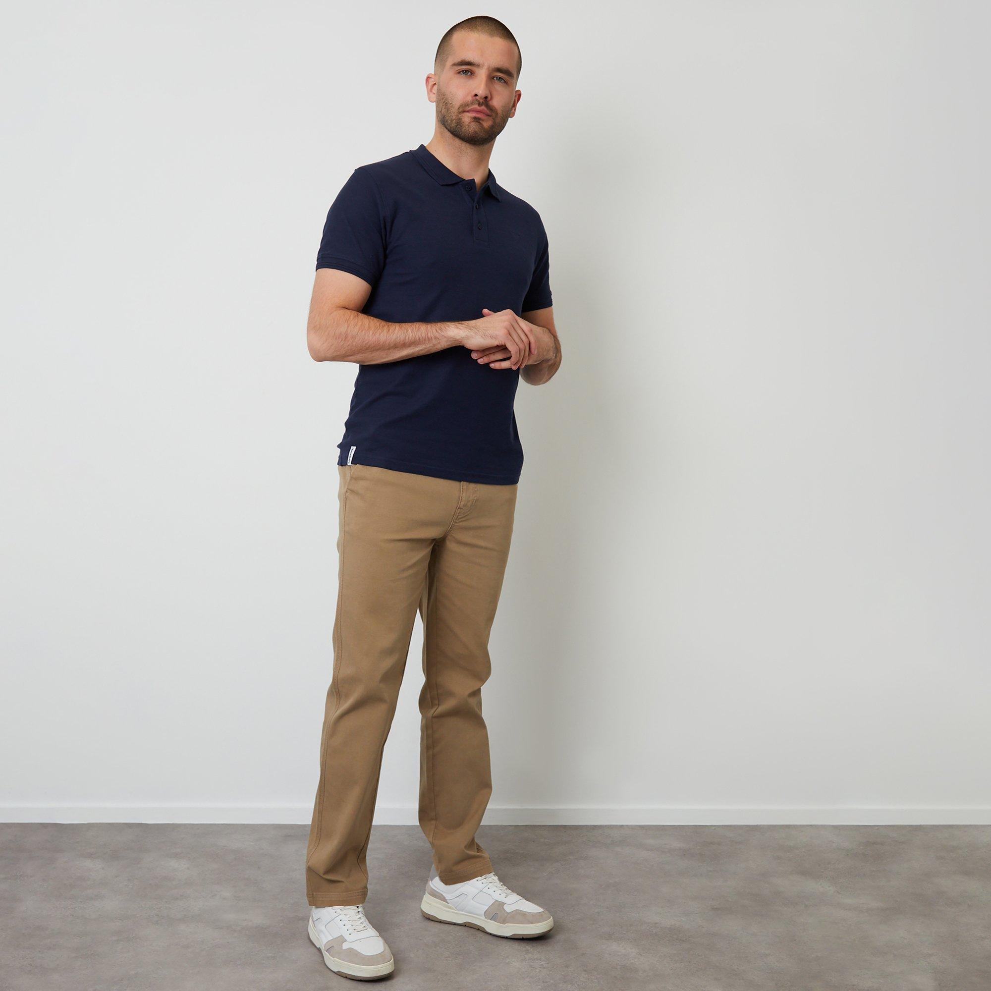 Navy - Threadbare - Cotton Pique Short Sleeve Polo Shirt - 3