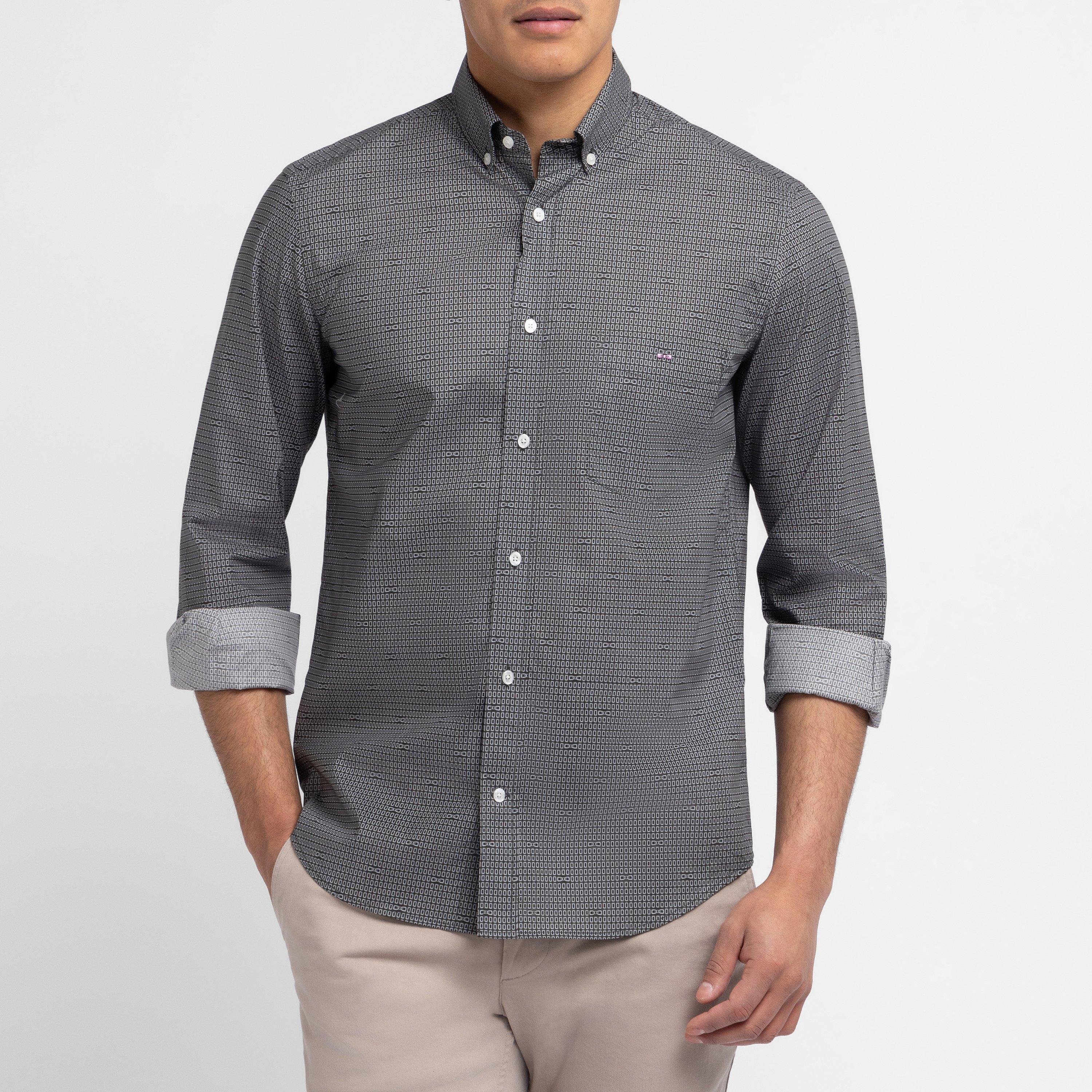 Grf1 - Eden Park - Grey shirt in cotton poplin - 2