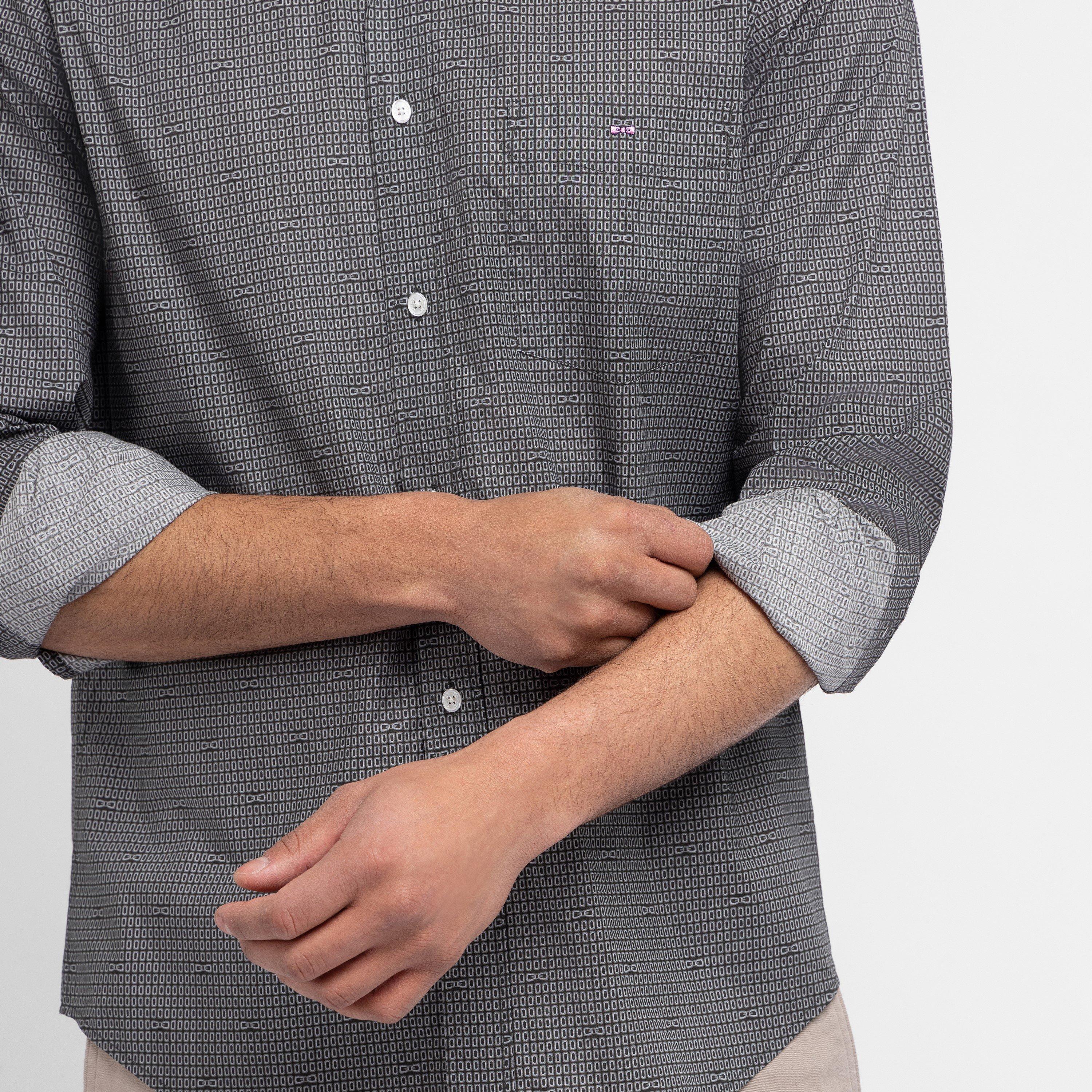 Grf1 - Eden Park - Grey shirt in cotton poplin - 4
