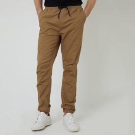 Threadbare Cotton Jogger Style Cuffed Trousers With Stretch