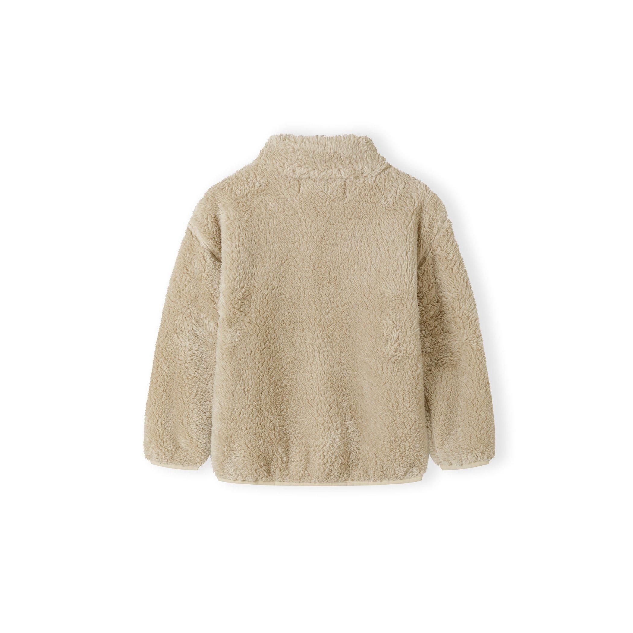 Arena - Minoti - Boys sherpa fleece zip jacket chest pocket beige - 3
