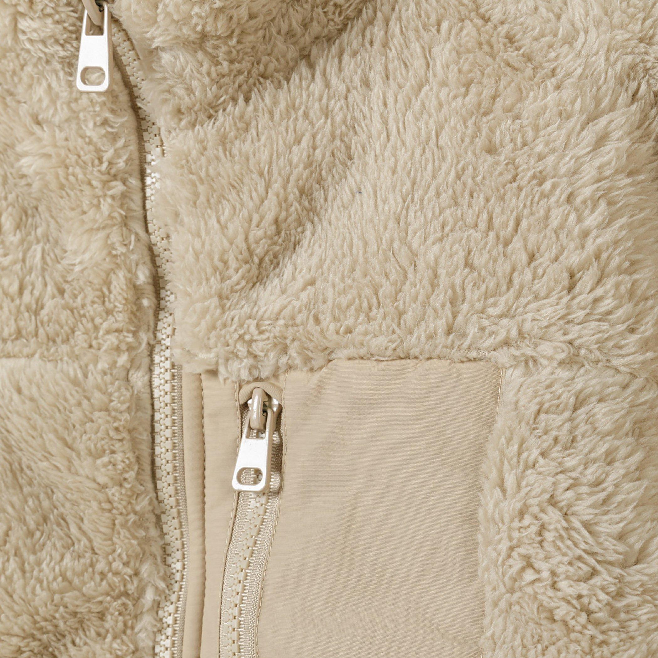 Arena - Minoti - Boys sherpa fleece zip jacket chest pocket beige - 4