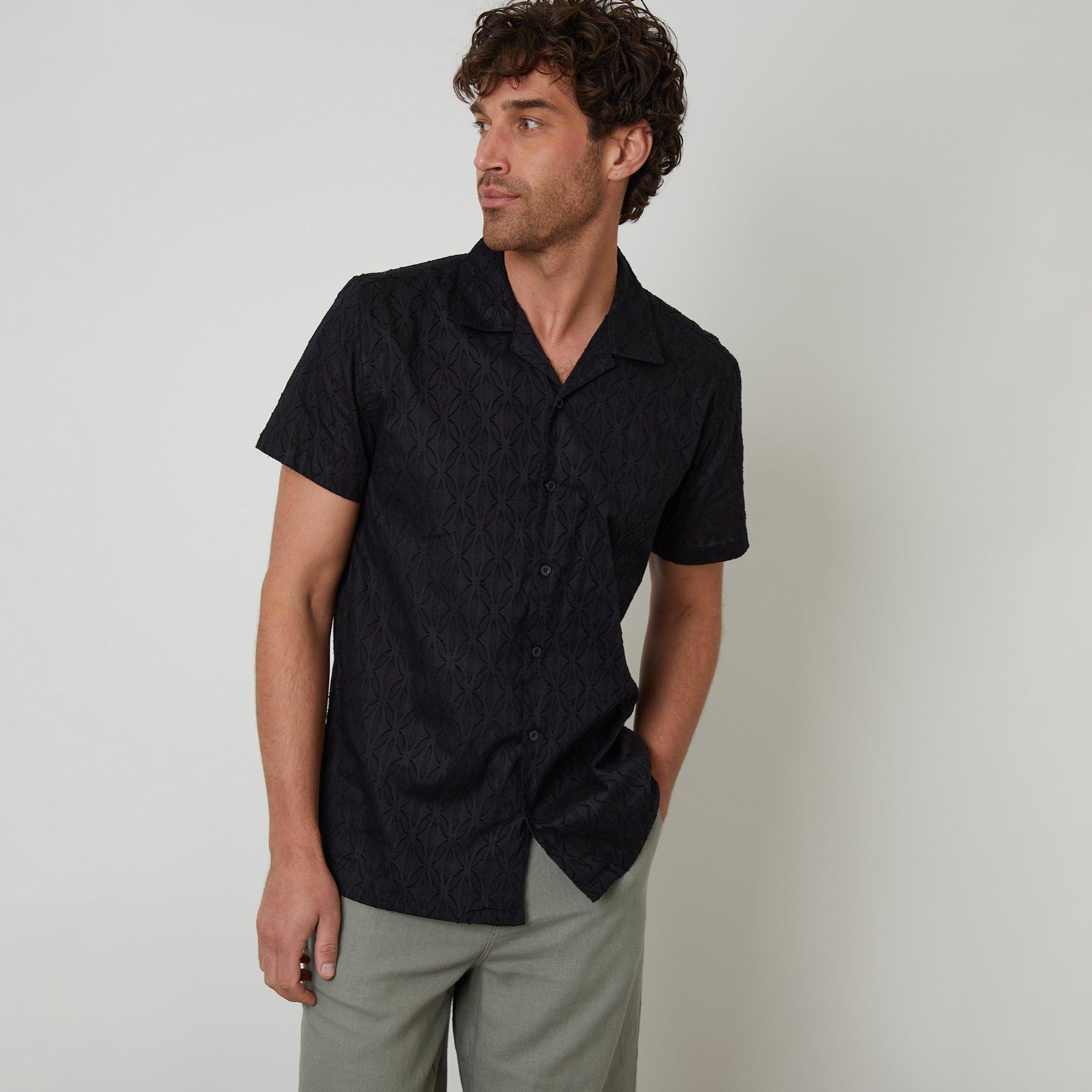 Cotton Pluck Textured Short Sleeve Shirt