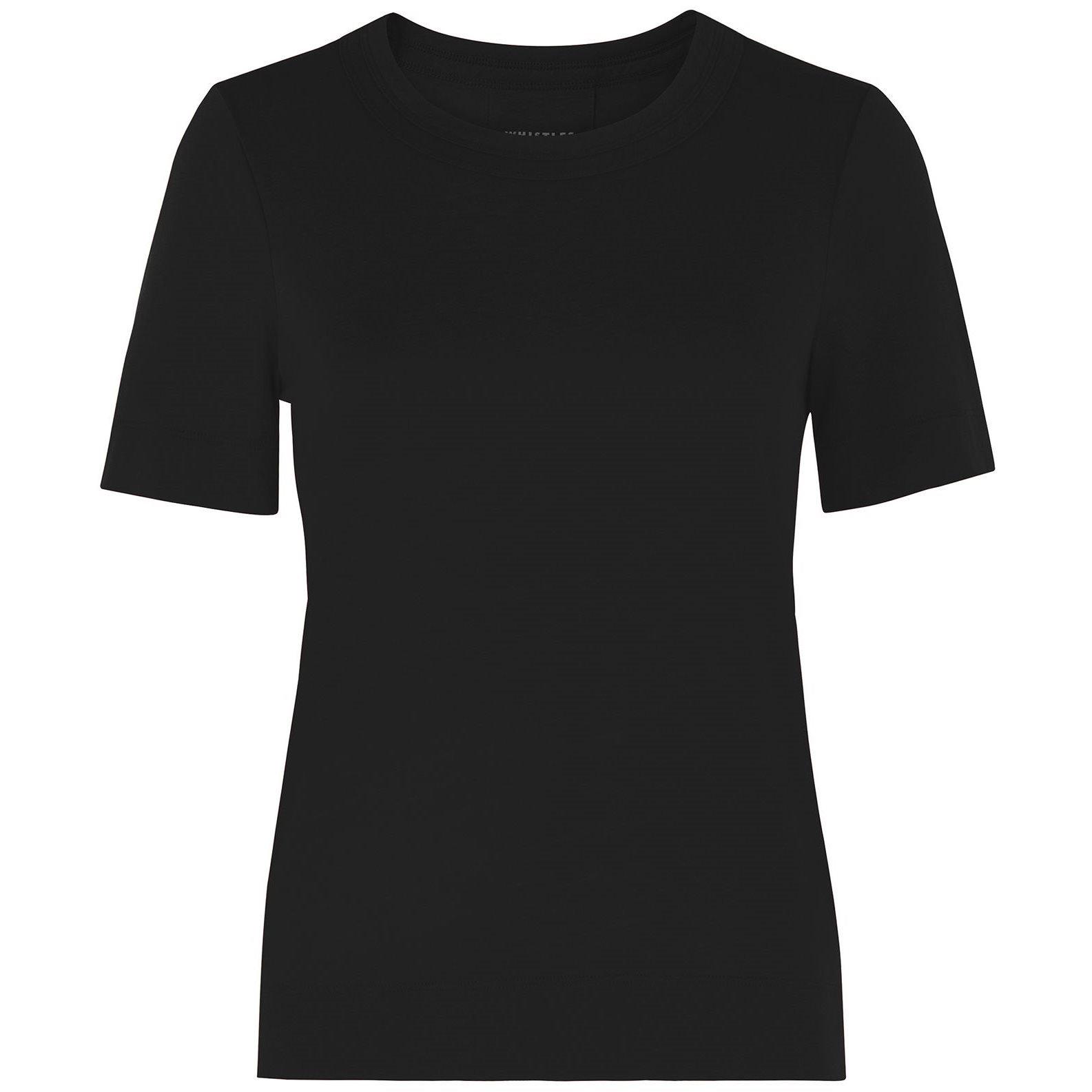 Whistles Women's Rosa Double Trim Tshirt - Black - Large