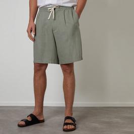 Threadbare Linen Blend Pleated Loose Fit Shorts