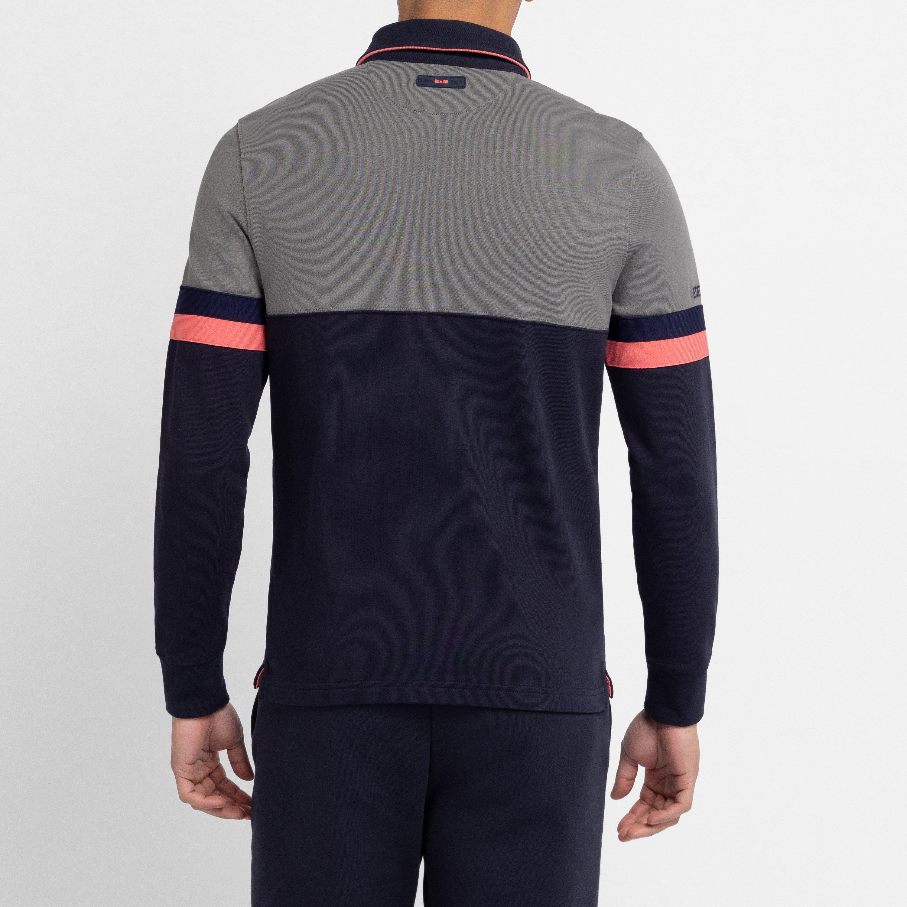 Grm18 - Eden Park - Grey long-sleeved colourblock rugby top - 3