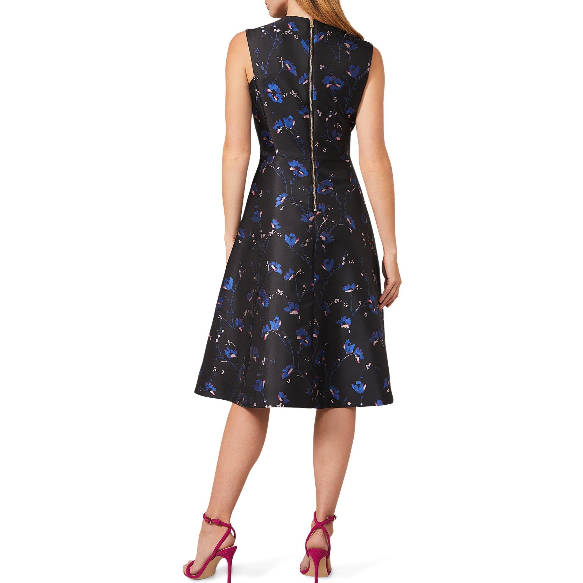 Black/Sapphire - Phase Eight - Ottilie Jacqaurd Fit and Flare Dress - 2
