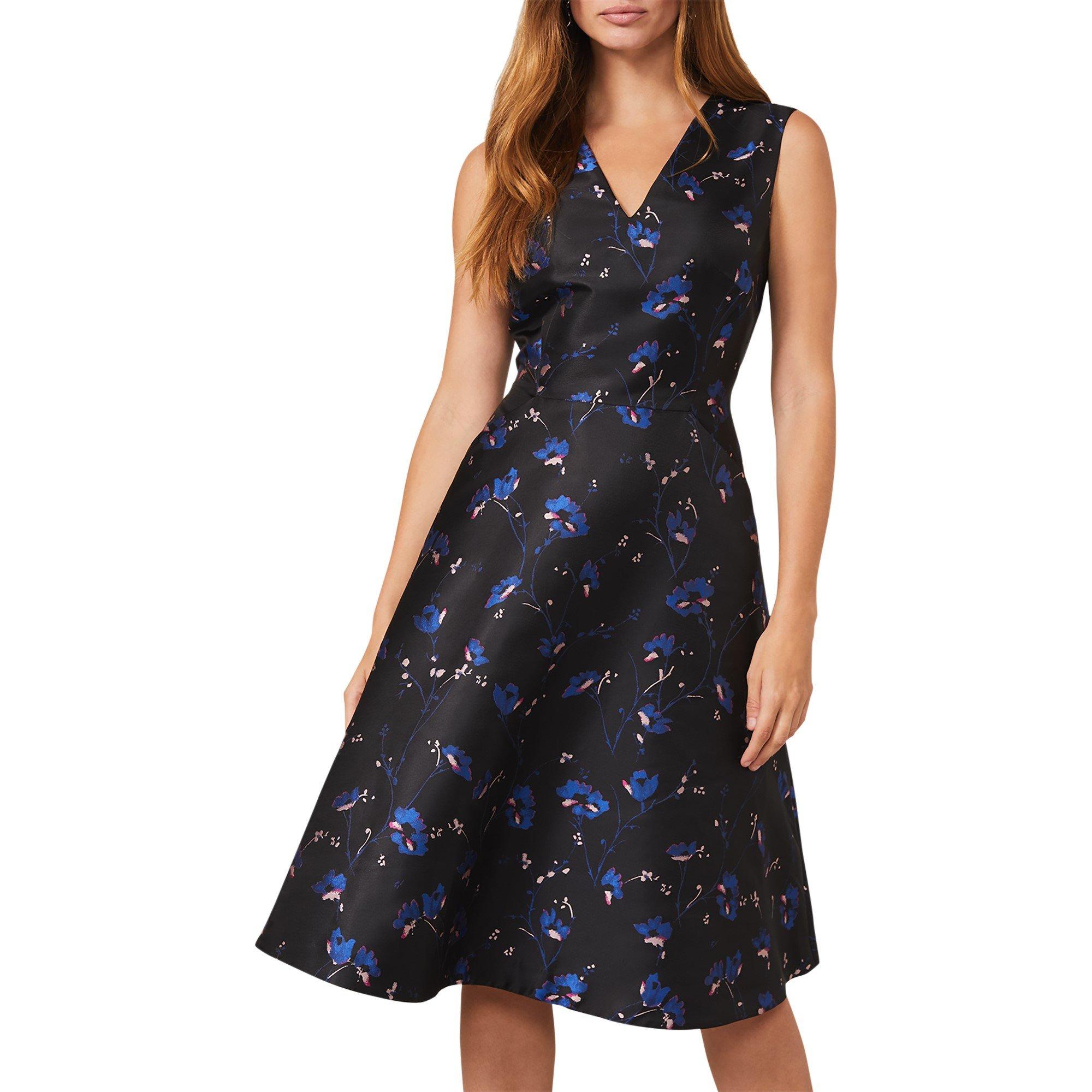 Black/Sapphire - Phase Eight - Ottilie Jacqaurd Fit and Flare Dress - 6