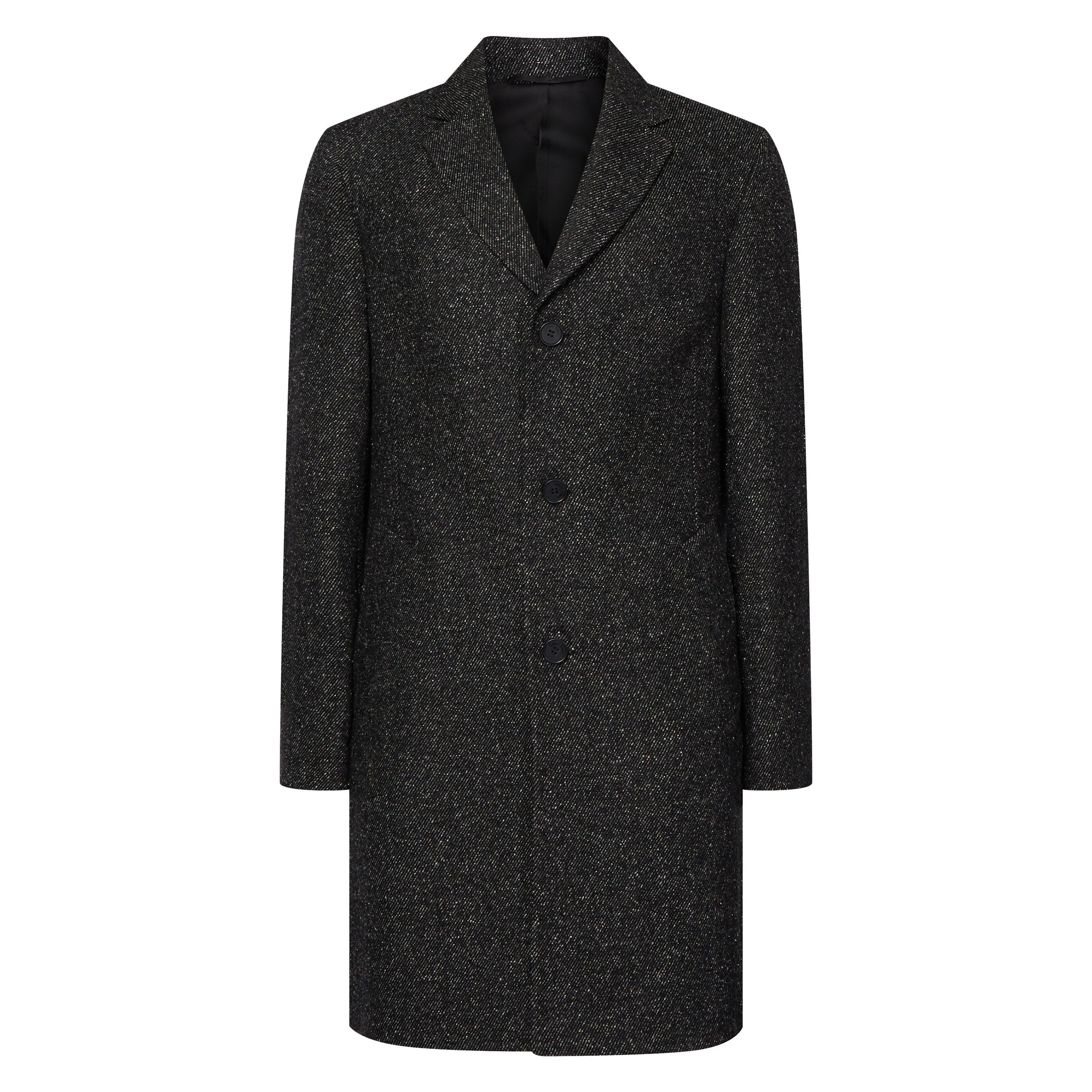 Calvin Klein Men's Wool Blend Overcoat - Dark Grey - 40