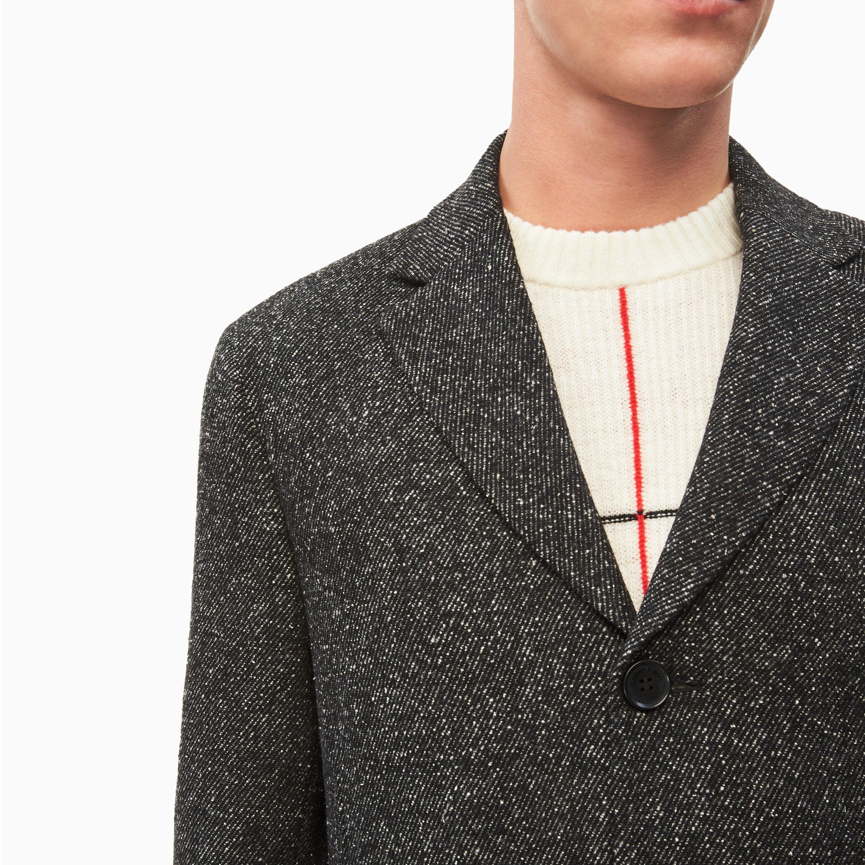 Dark Grey - Calvin Klein - Men's Wool Blend Overcoat - 4