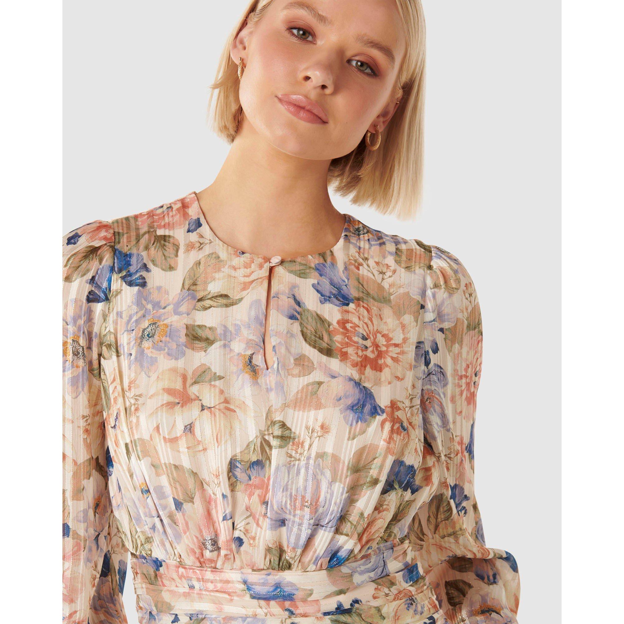 Blue Colvin Flo - Forever New - Leighton Printed Self Stripe Blouse - 3