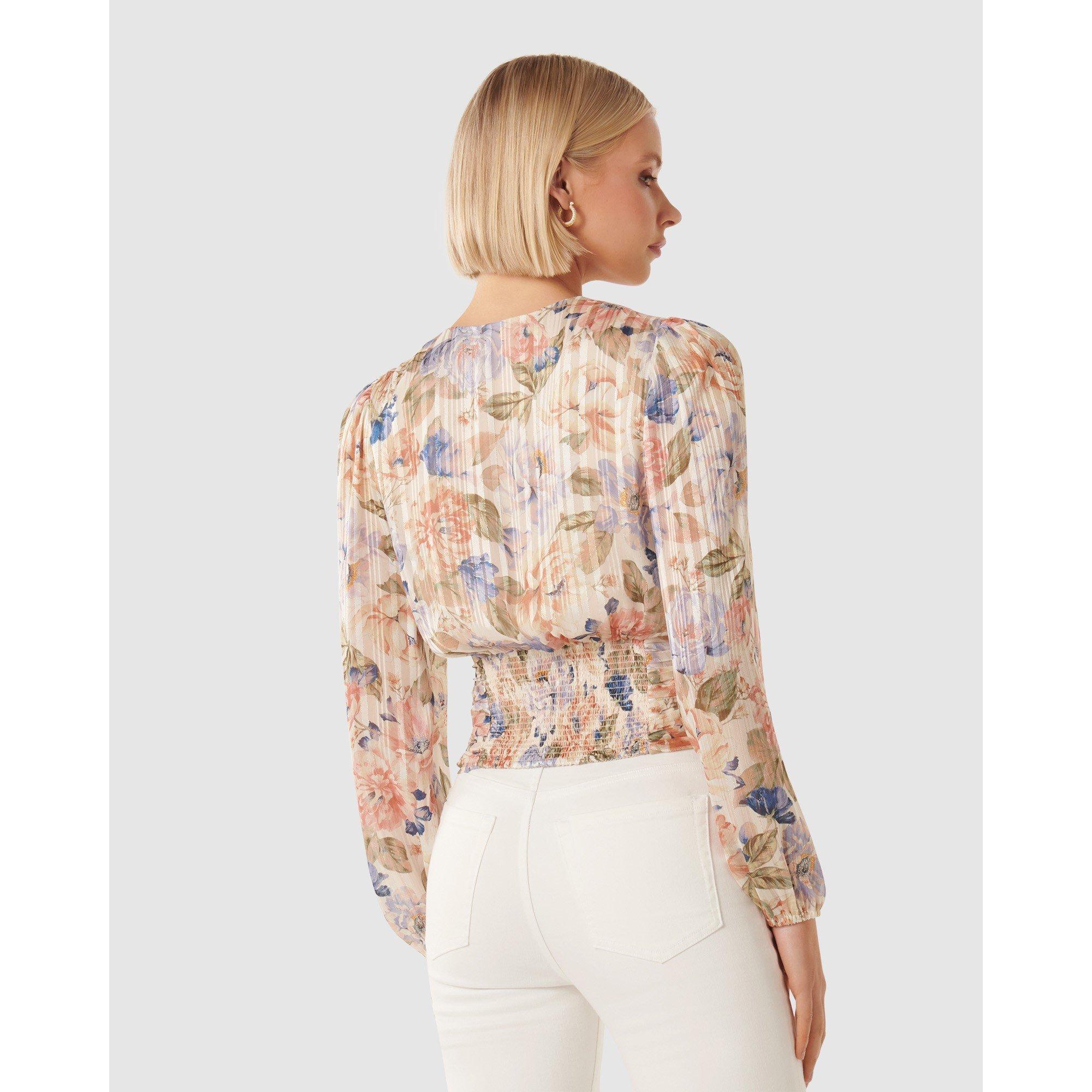 Blue Colvin Flo - Forever New - Leighton Printed Self Stripe Blouse - 5