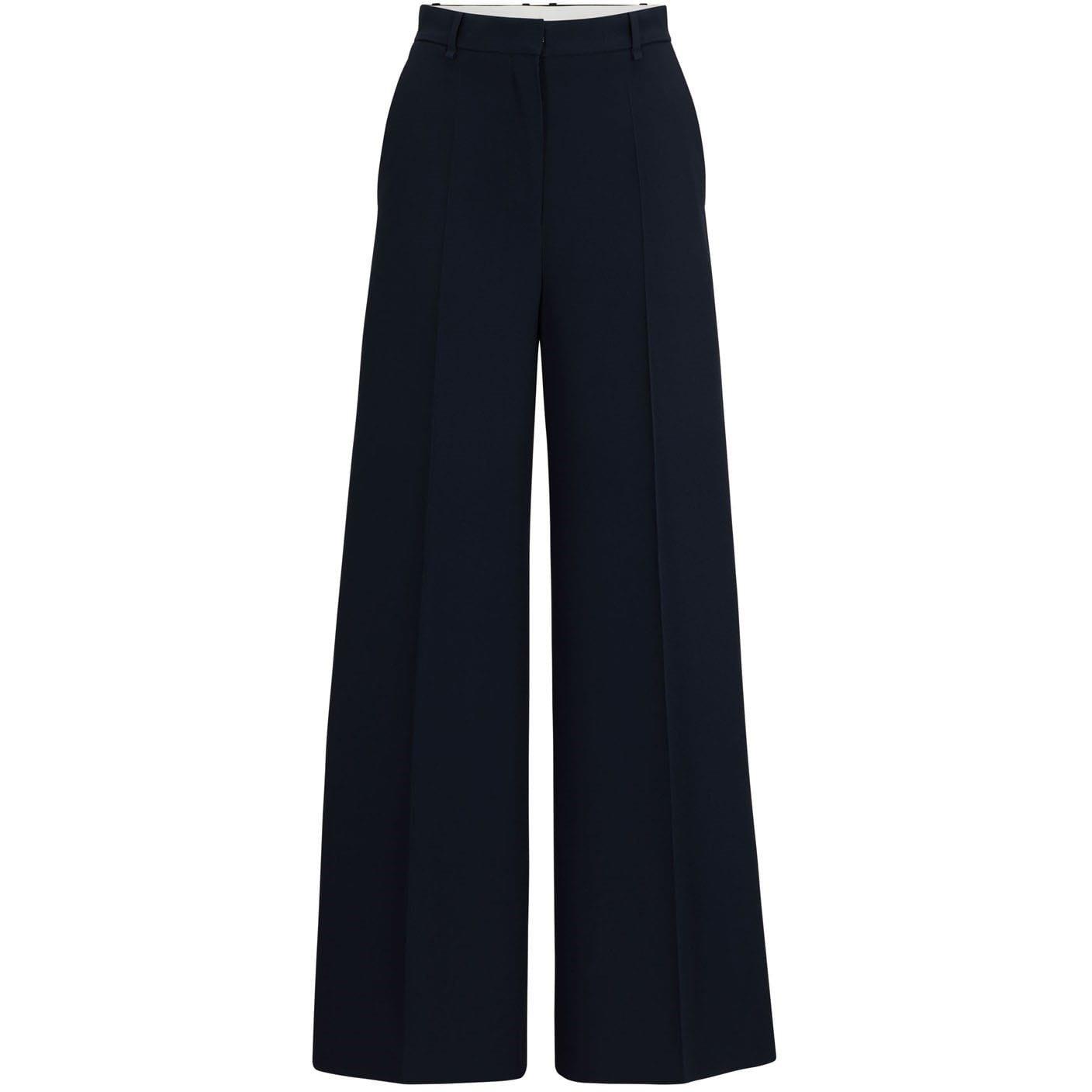 Dark Blue - Boss - Tikela High-Waisted Relaxed-Fit Trousers - 4