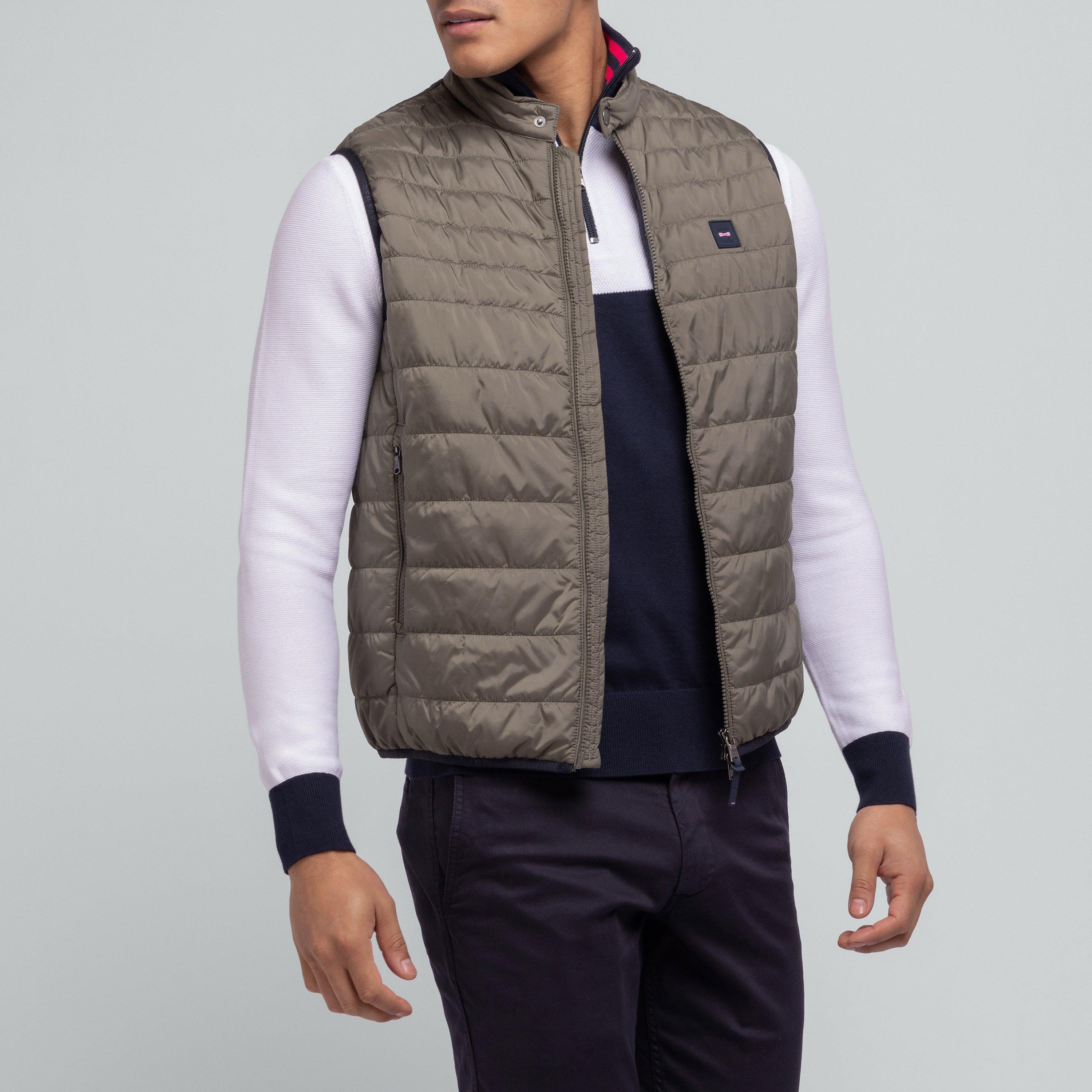 Kam11 - Eden Park - Men's Khaki Sleeveless Waterproof Puffa Jacket - 2