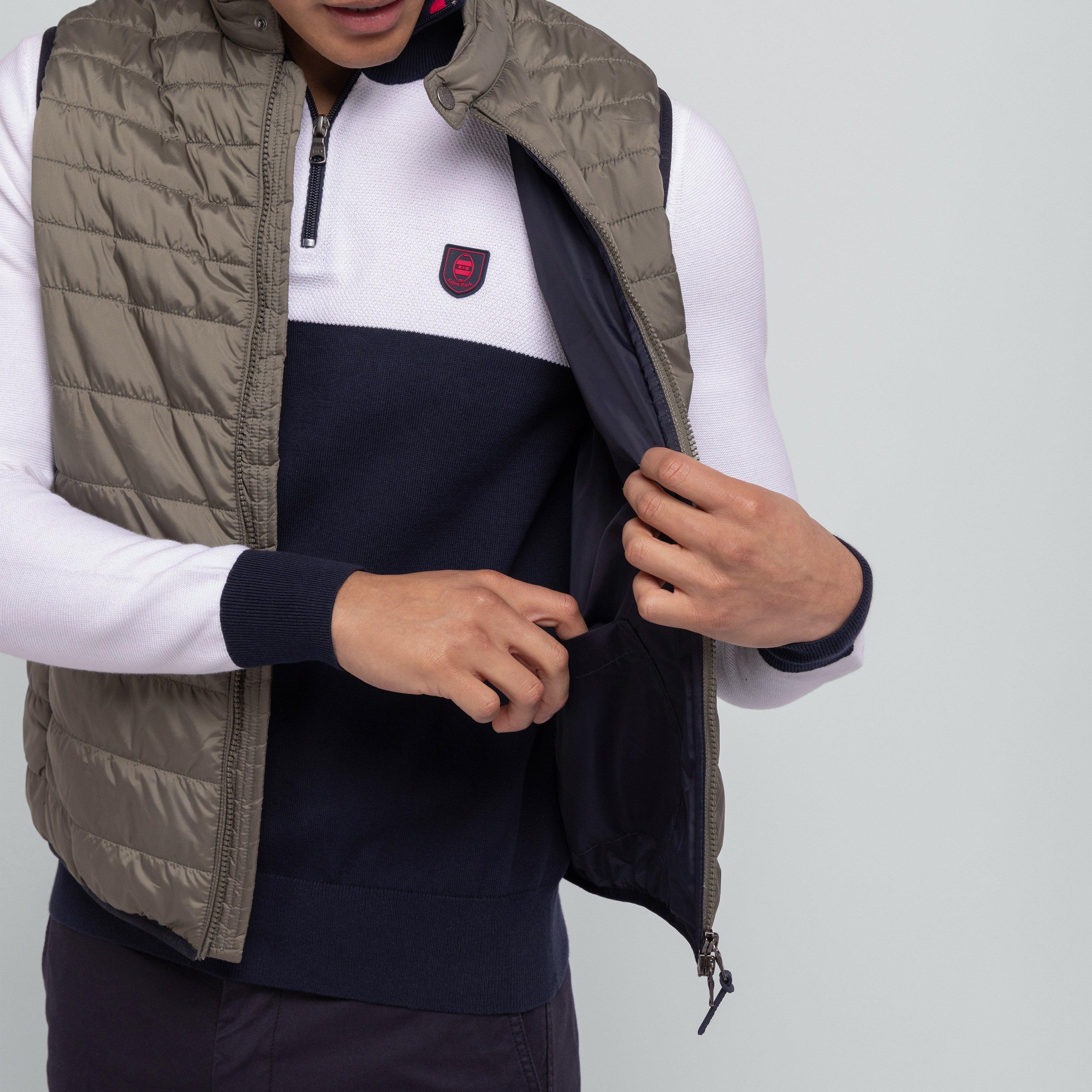 Kam11 - Eden Park - Men's Khaki Sleeveless Waterproof Puffa Jacket - 3