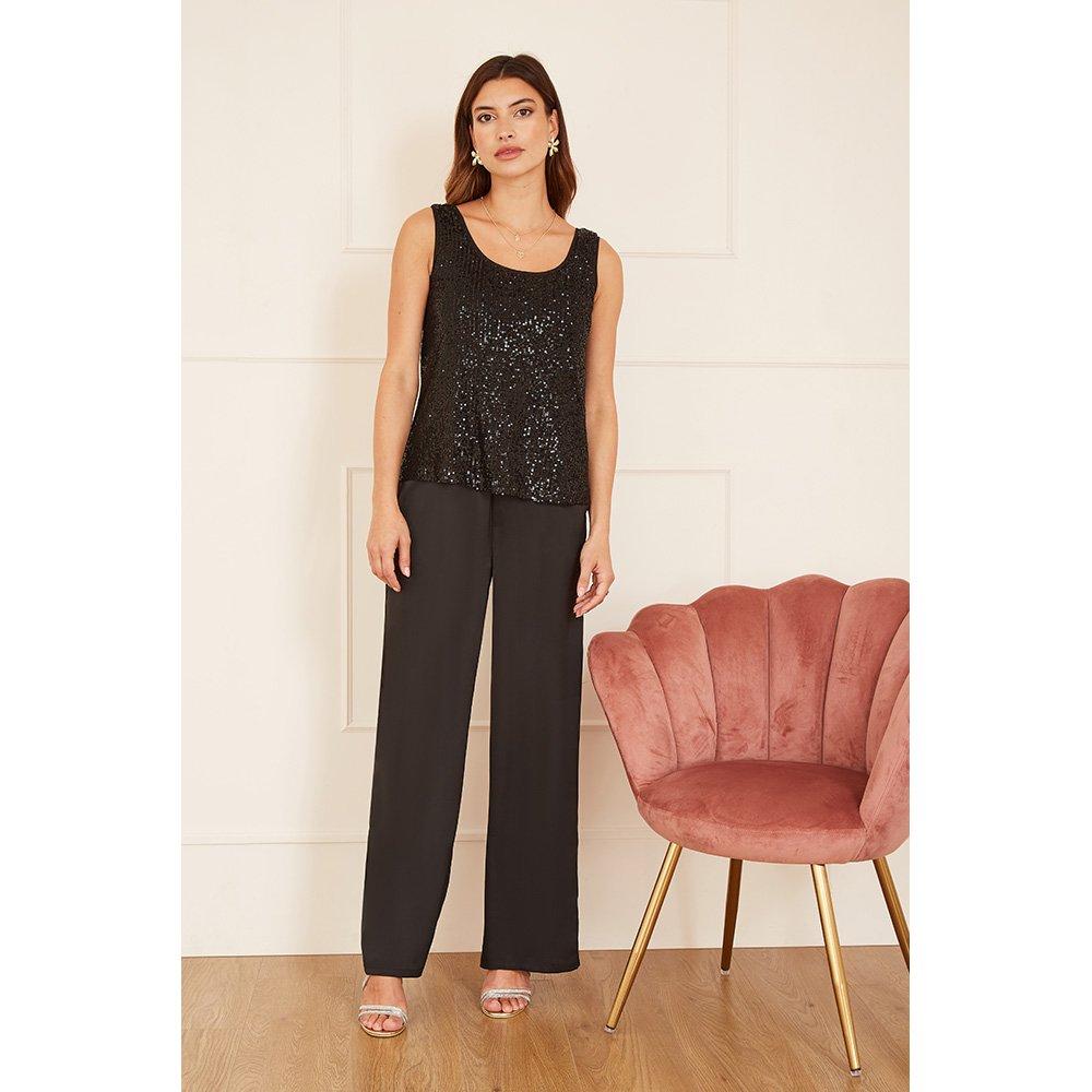 Black - Yumi - Black Sequin Vest - 2