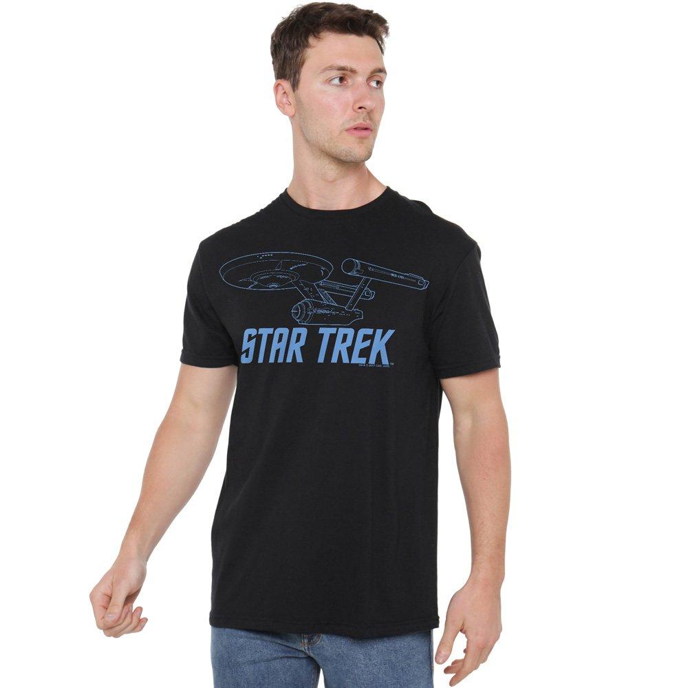 Black - Star Trek - Star Trek Enterprise Outline T Shirt Black - 1