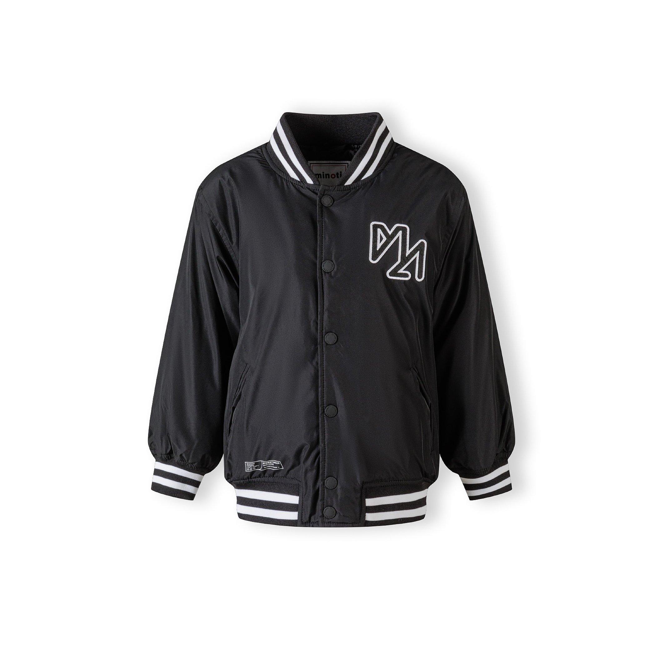 Black - Minoti - Boys baseball style jacket detachable hood black - 5
