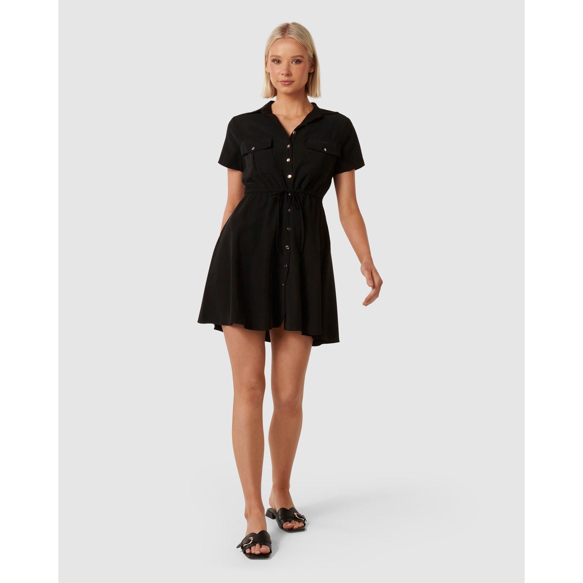 Black - Forever New - Avana Skater Shirt Dress - 2