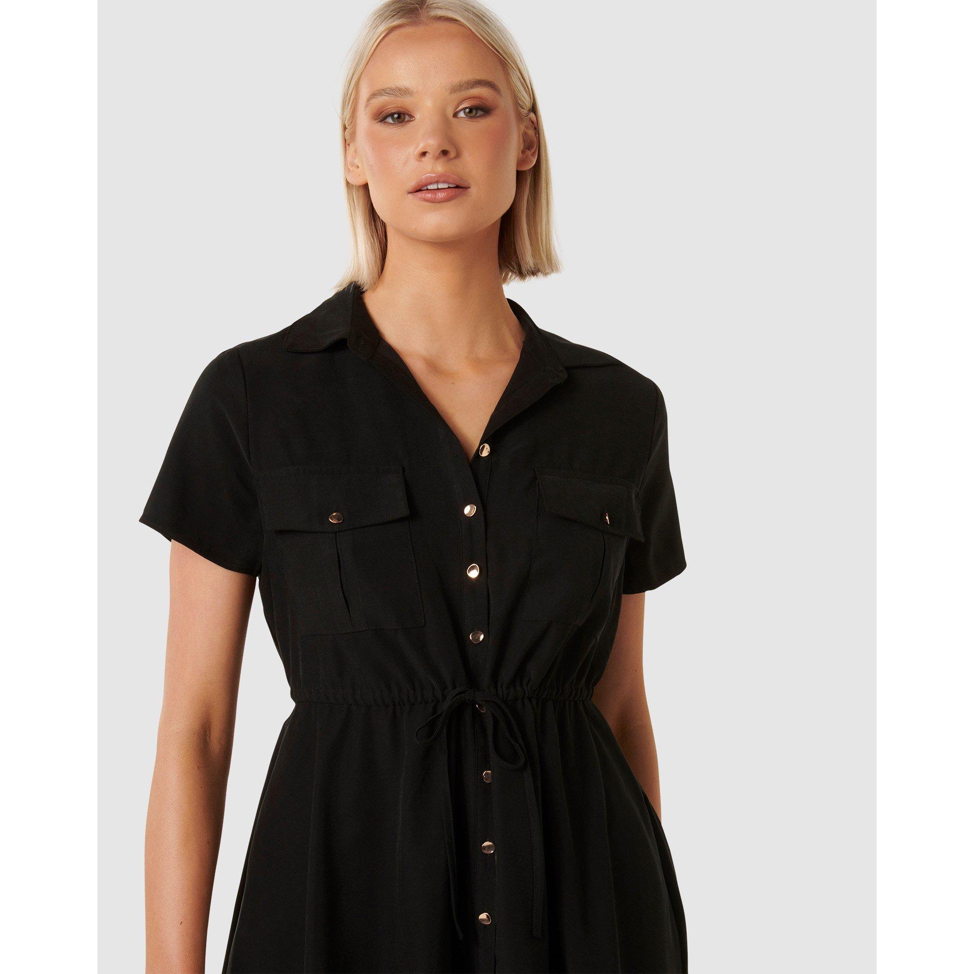 Black - Forever New - Avana Skater Shirt Dress - 4