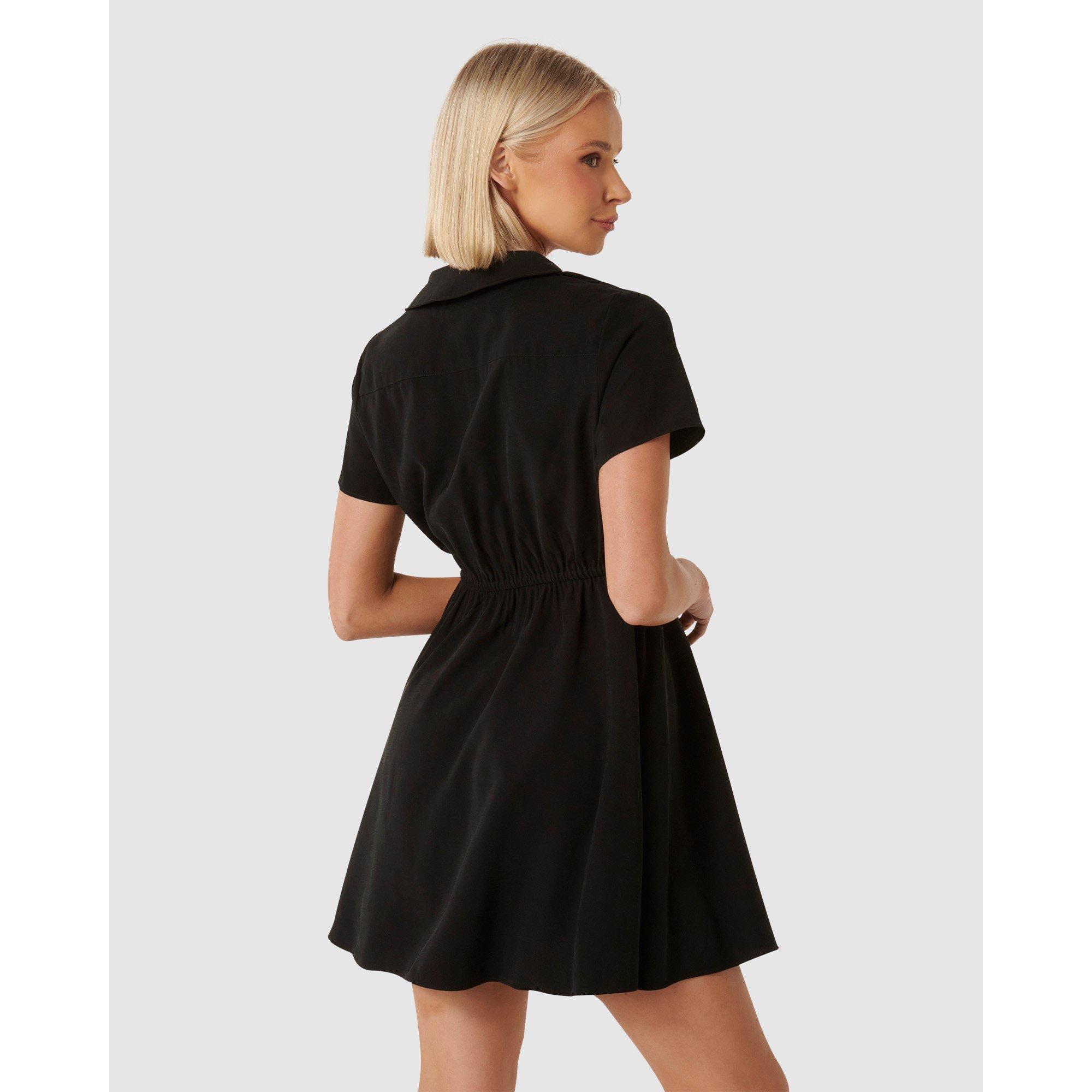 Black - Forever New - Avana Skater Shirt Dress - 6