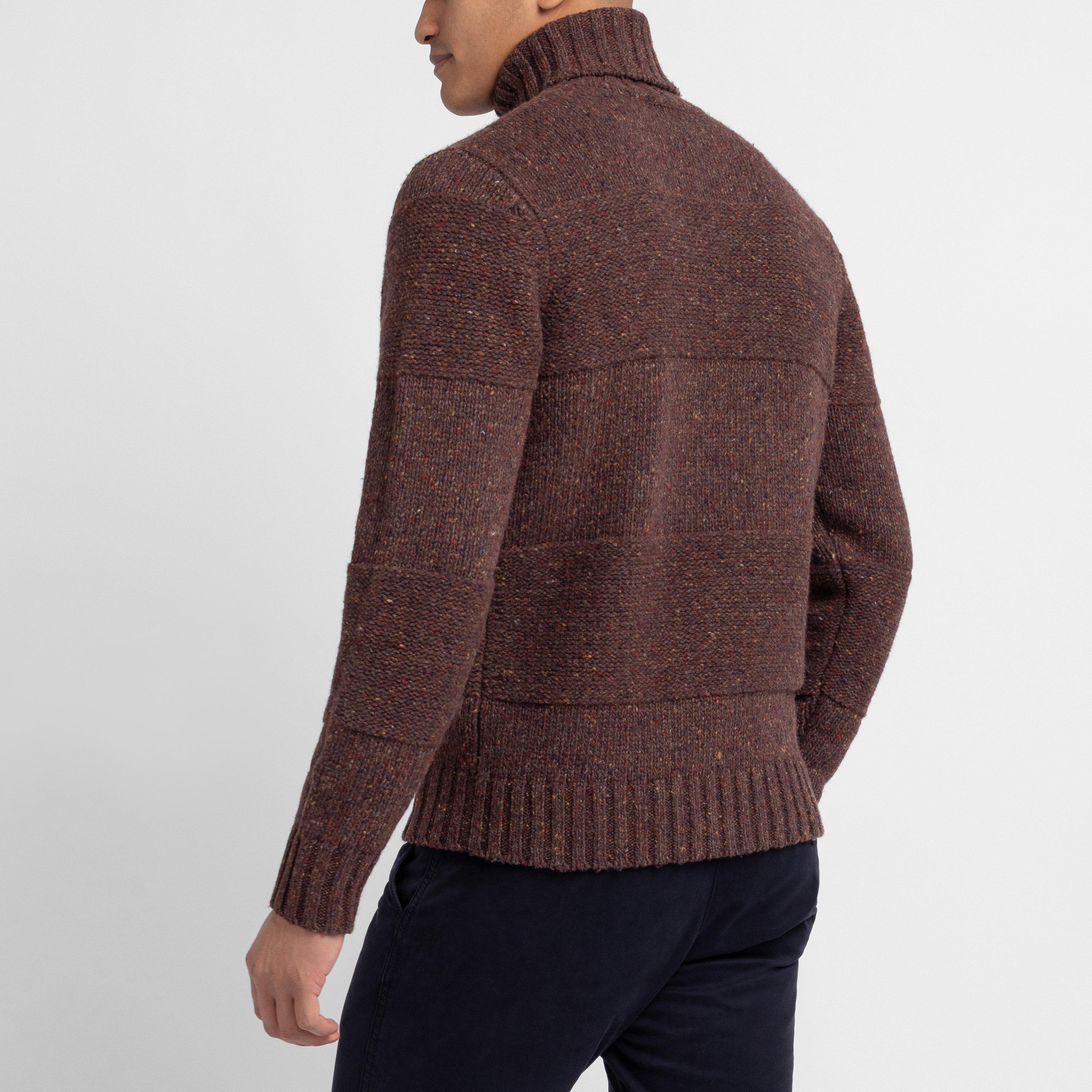 Mam19 - Eden Park - Brown mouliné combination knit jumper - 3