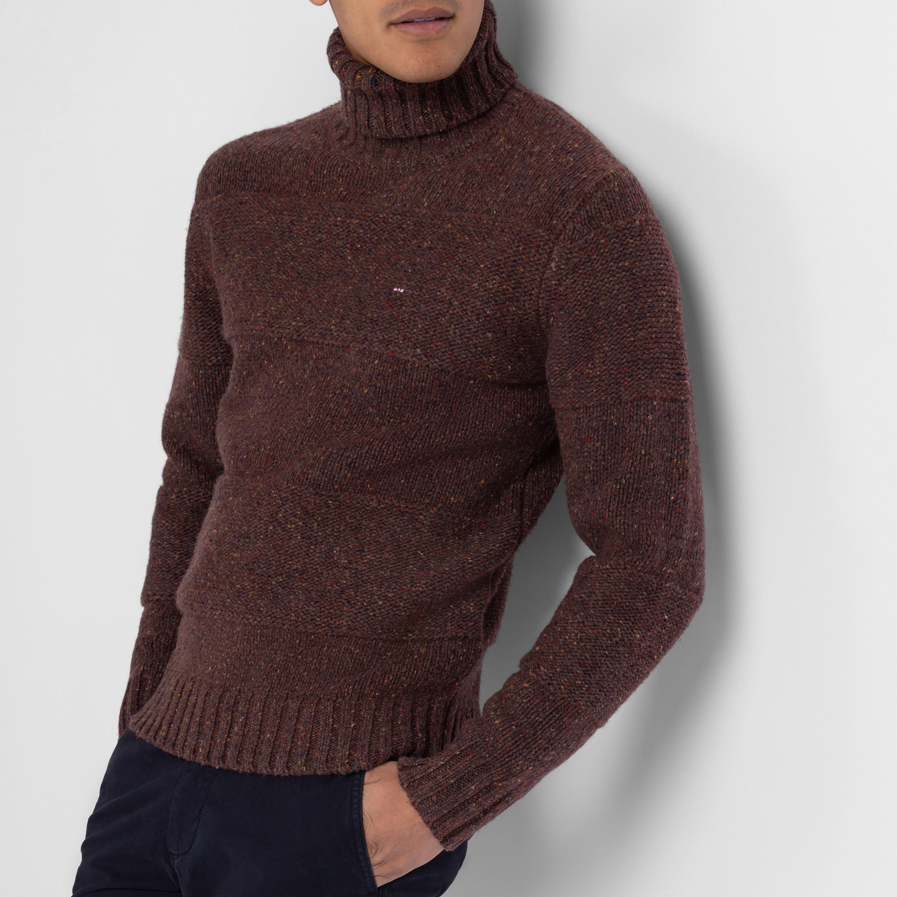 Mam19 - Eden Park - Brown mouliné combination knit jumper - 4