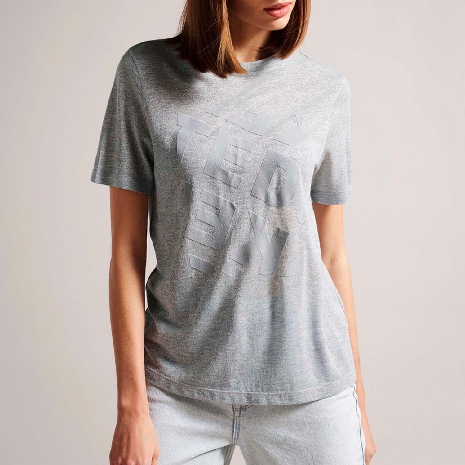 Grey - Ted Baker - Tedin Graphic T-Shirt - 1