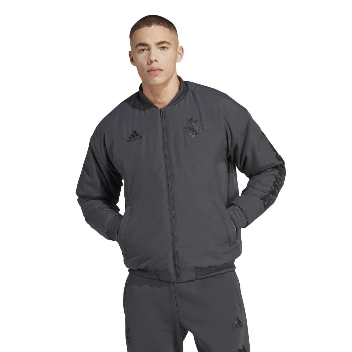 Grey - adidas - Men's Chinese Story Real Madrid 2022-23 Padded Softshell Jacket - 3