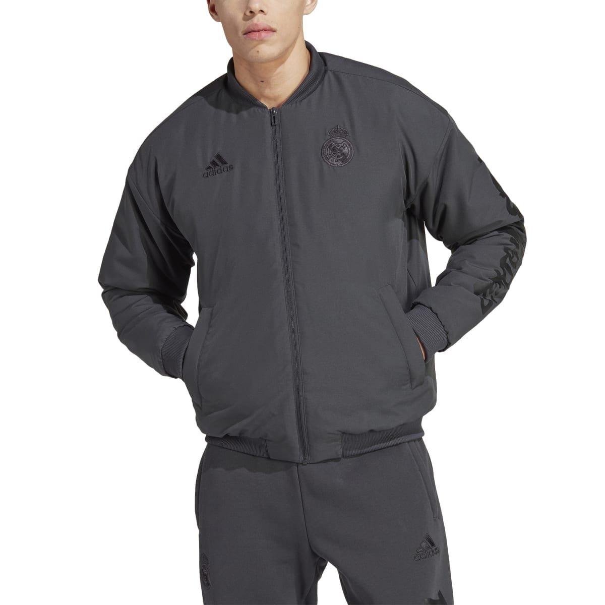 Grey - adidas - Men's Chinese Story Real Madrid 2022-23 Padded Softshell Jacket - 4