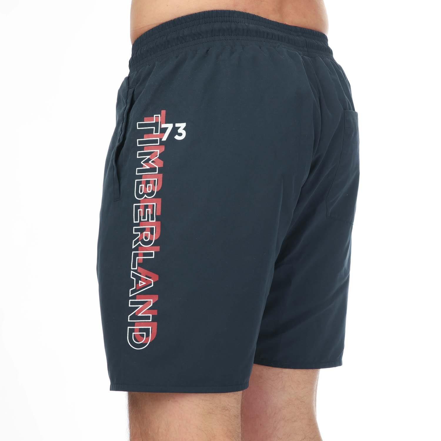 Navy - Timberland - Logo Swim Shorts - 3