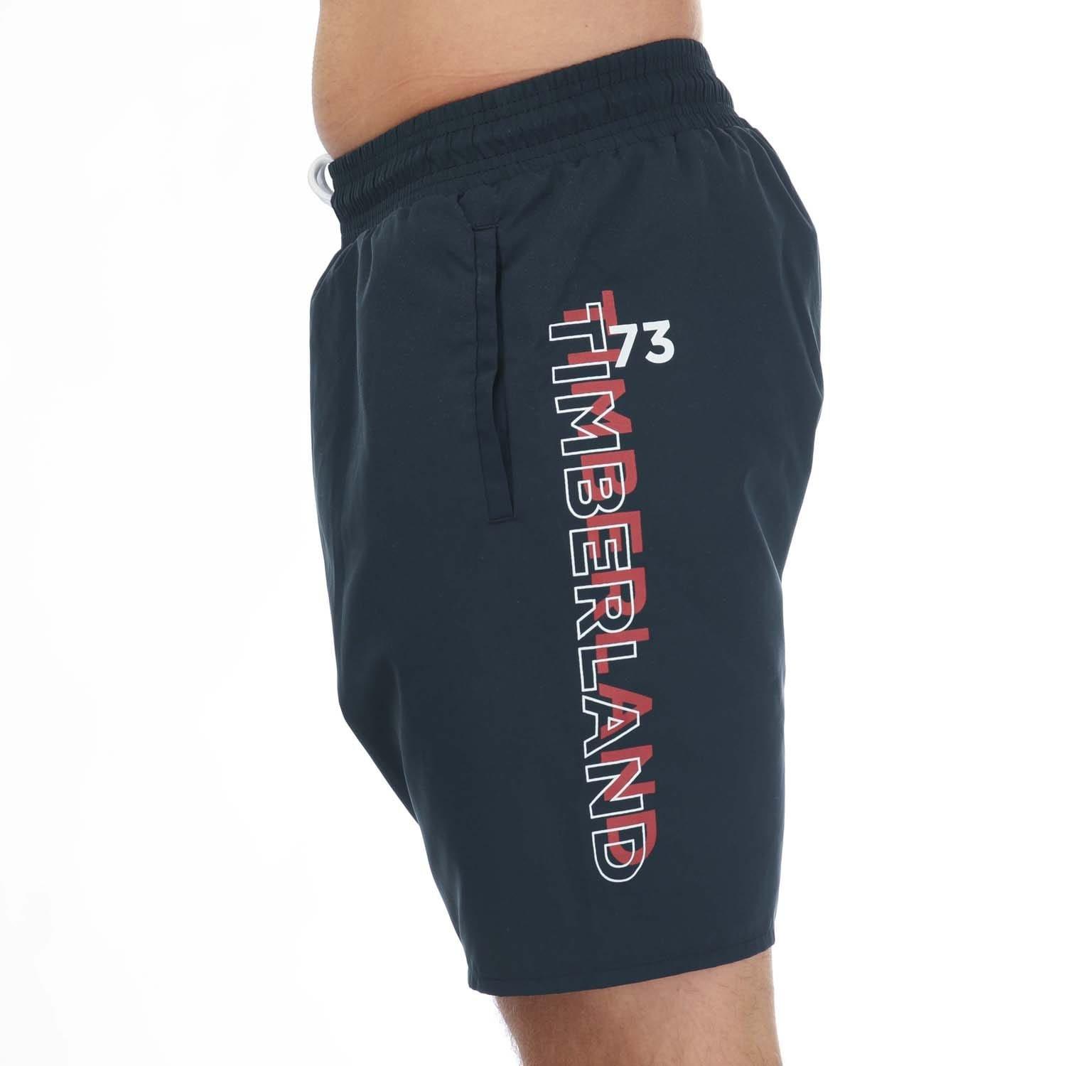 Navy - Timberland - Logo Swim Shorts - 4