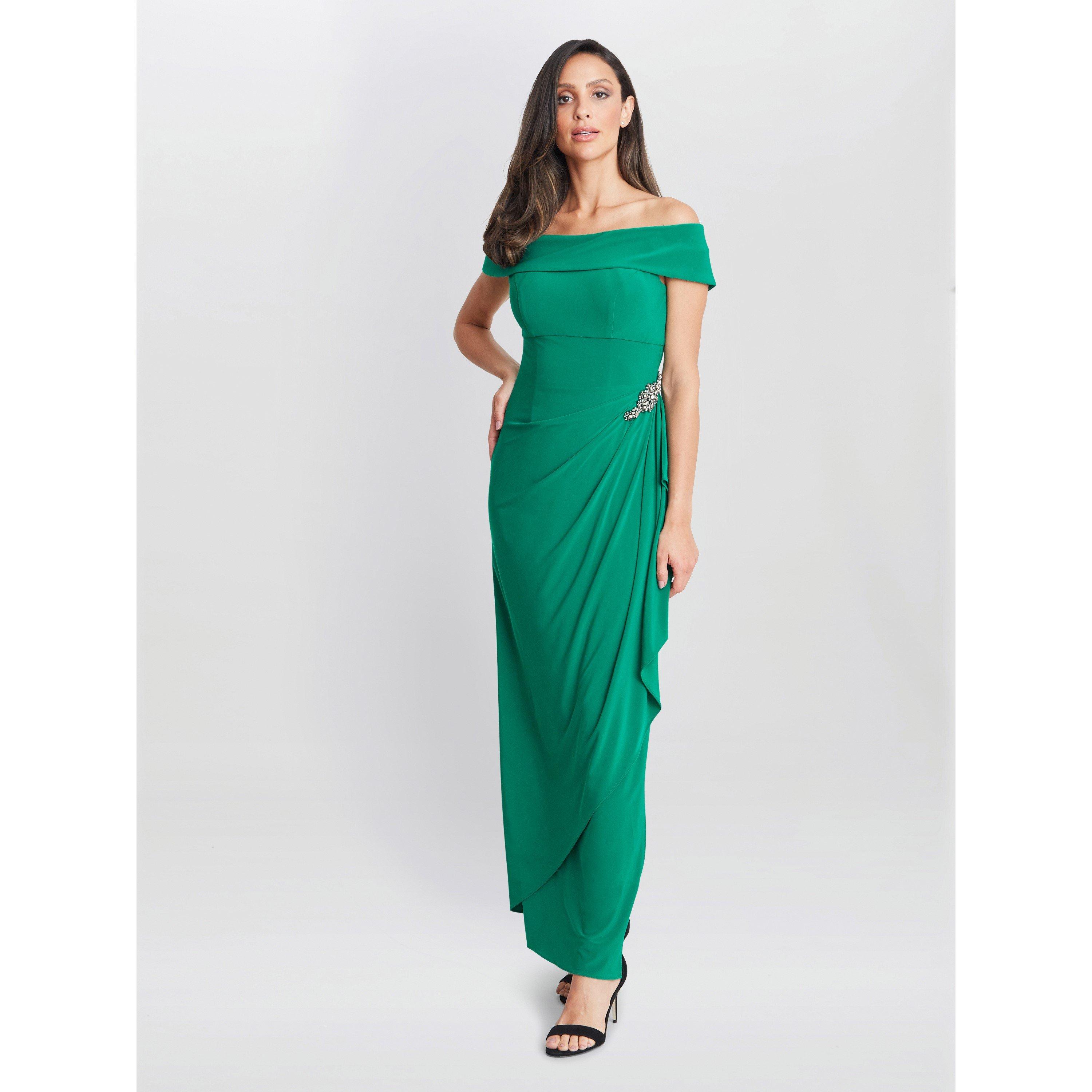 Jade - Gina Bacconi - Jodie Off Shoulder Jersey Dress With Hip Detail - 6