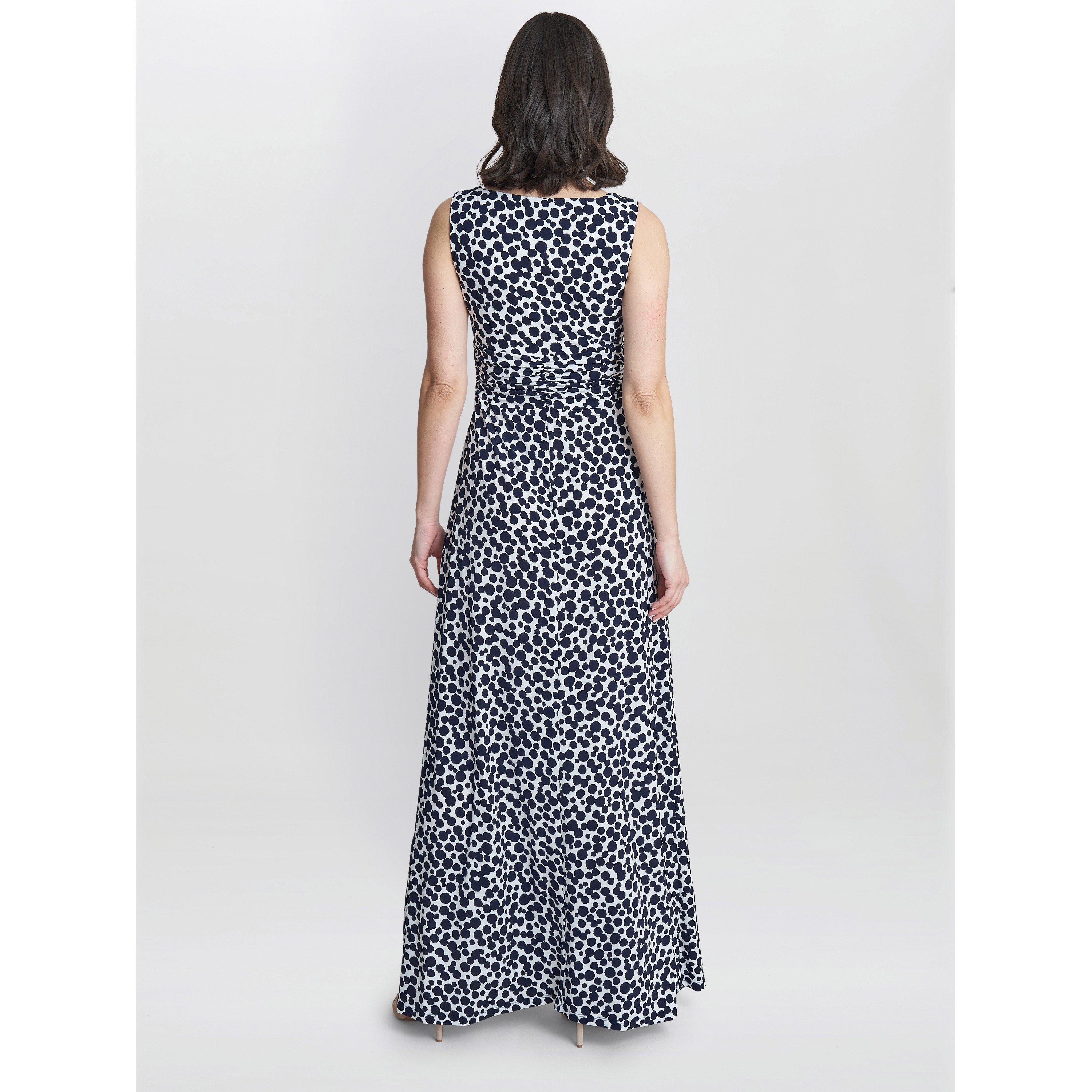 Navy / White - Gina Bacconi - Hazel Jersey Maxi Dress - 2
