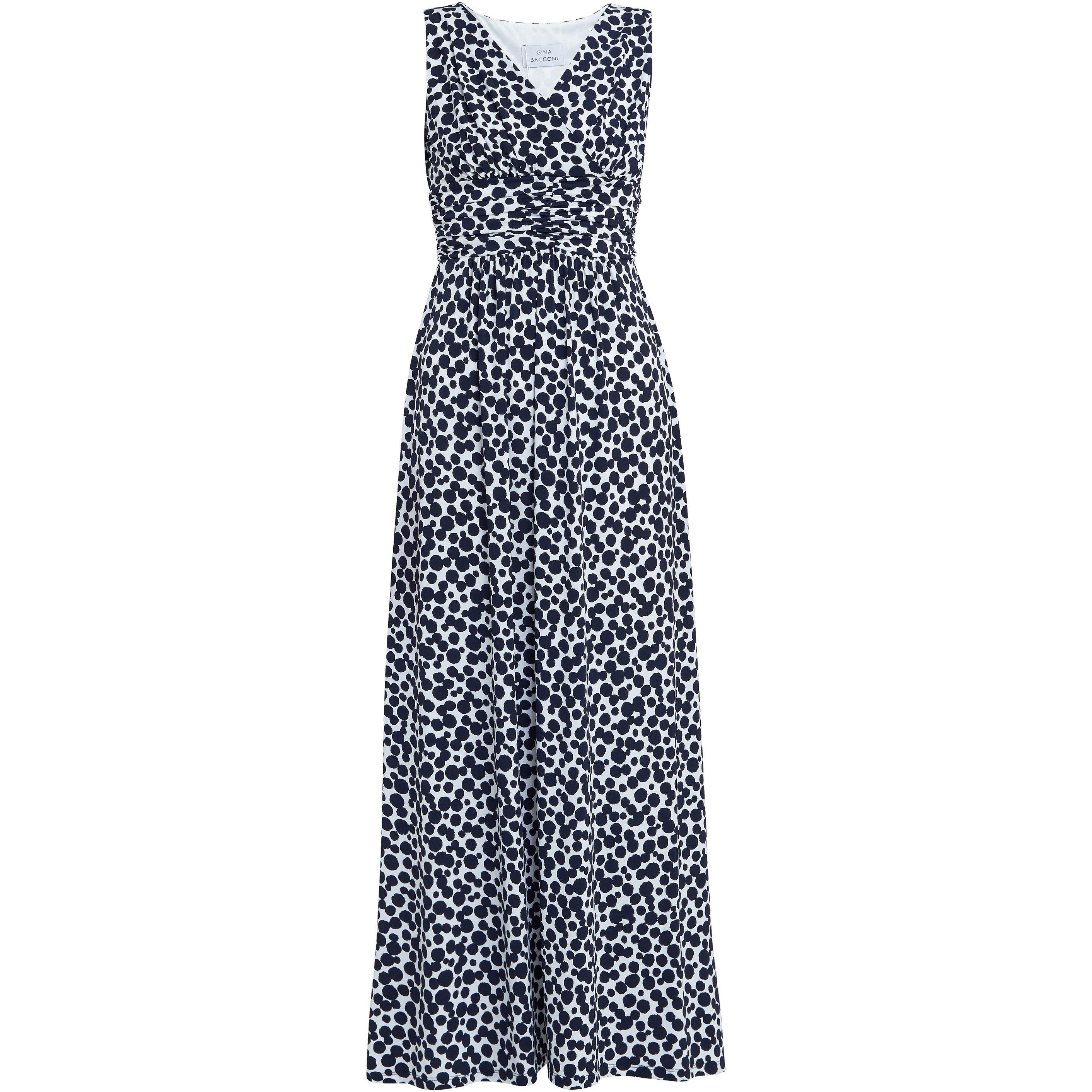 Navy / White - Gina Bacconi - Hazel Jersey Maxi Dress - 4