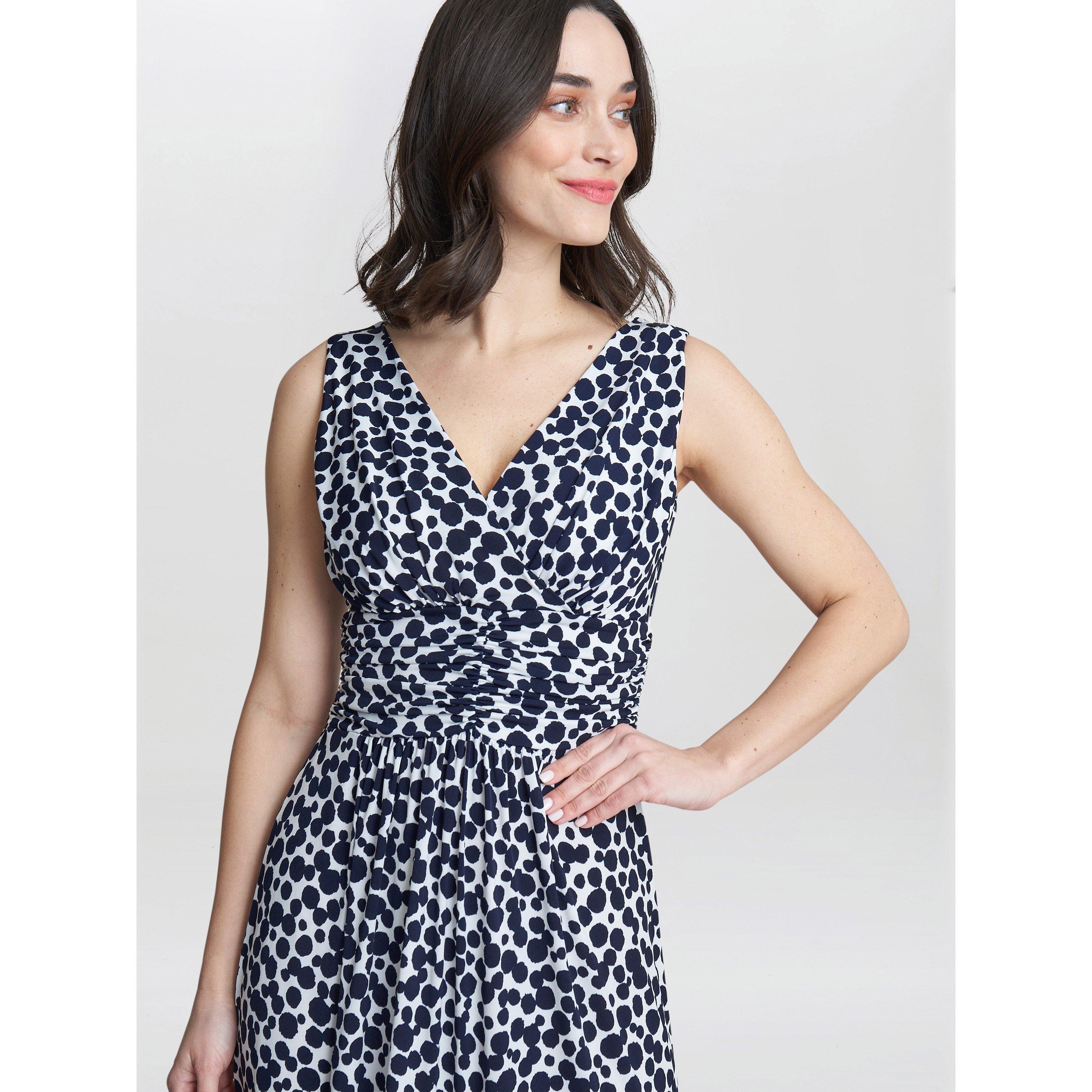 Navy / White - Gina Bacconi - Hazel Jersey Maxi Dress - 5