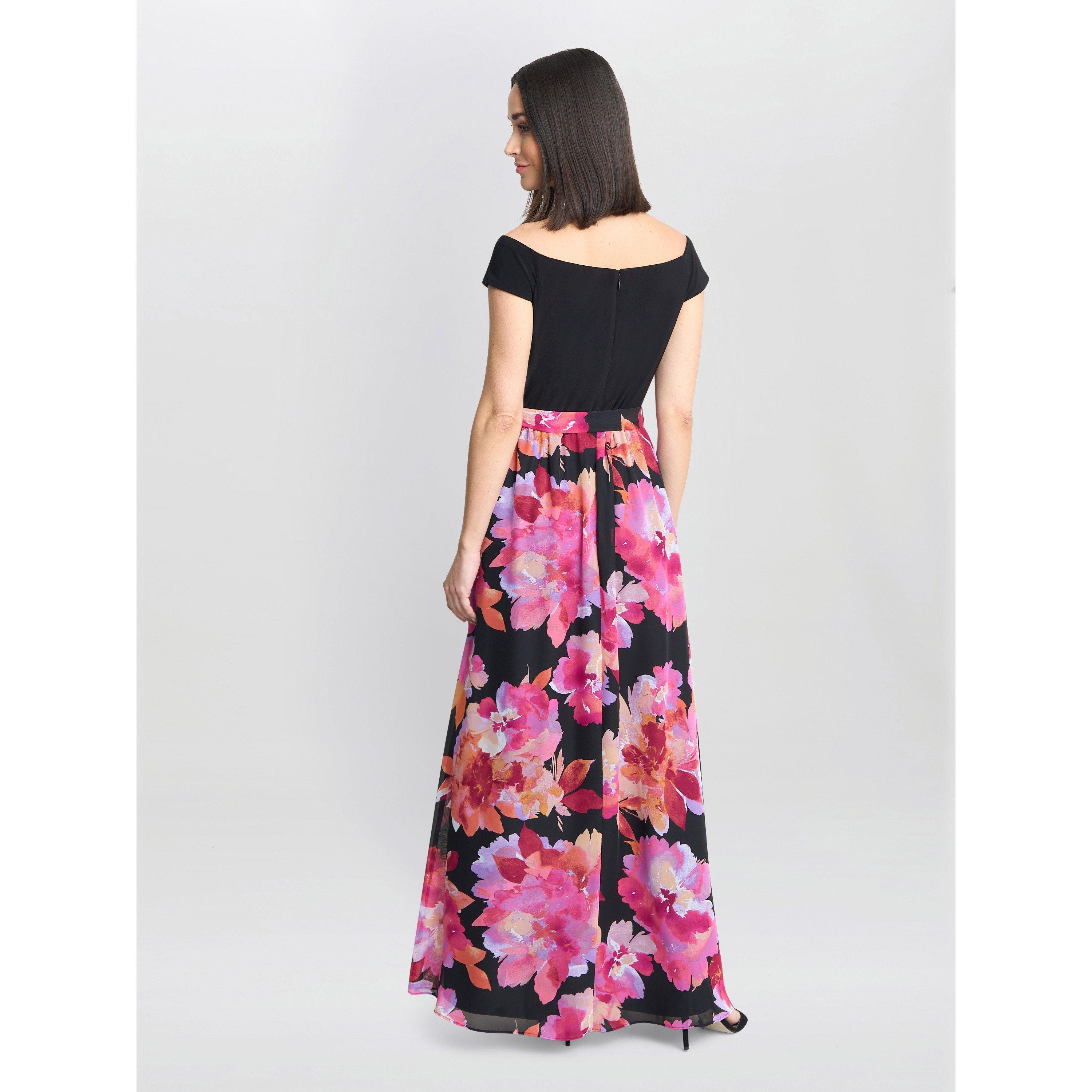 Black / Pink - Gina Bacconi - Ruth Printed Maxi Dress - 2