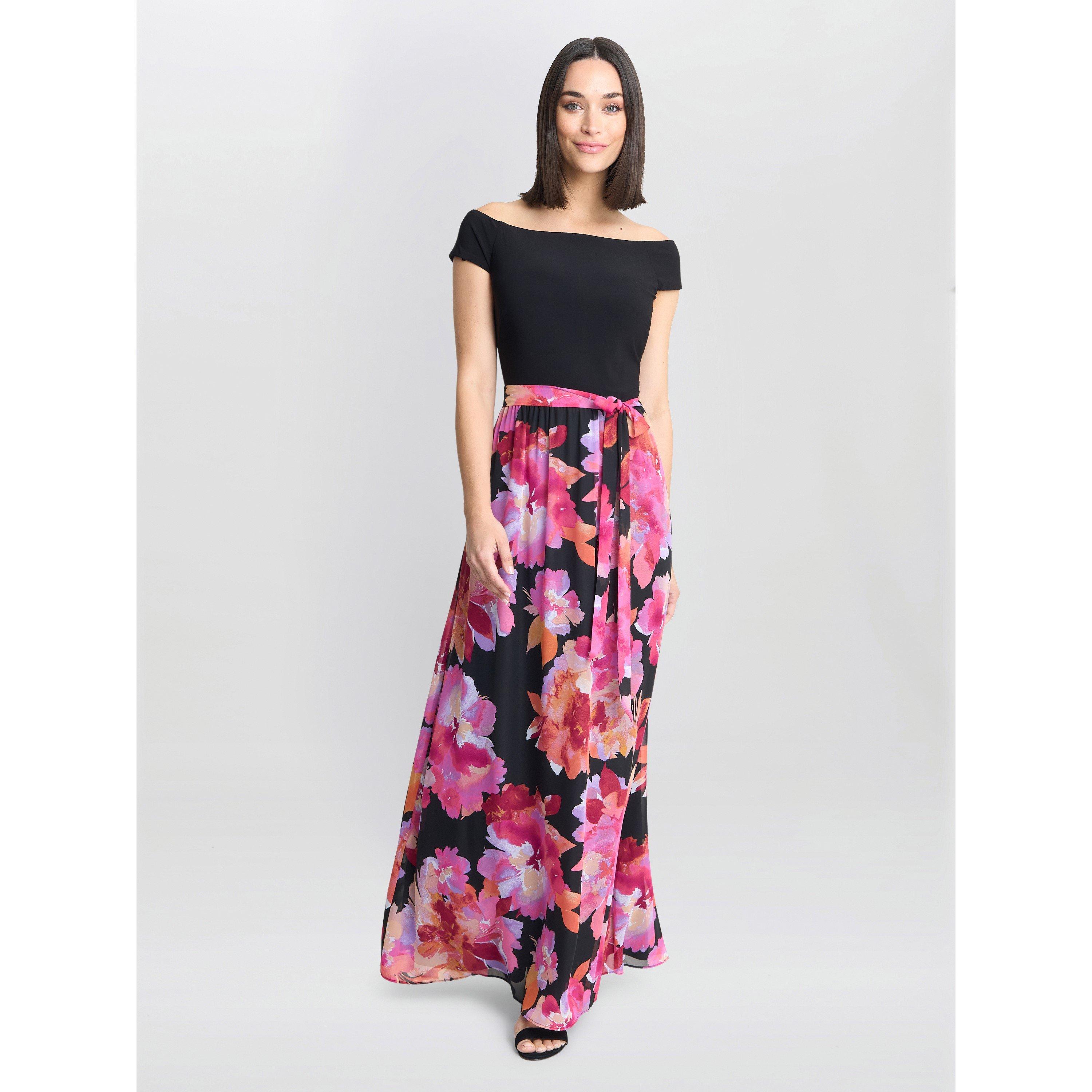 Black / Pink - Gina Bacconi - Ruth Printed Maxi Dress - 3
