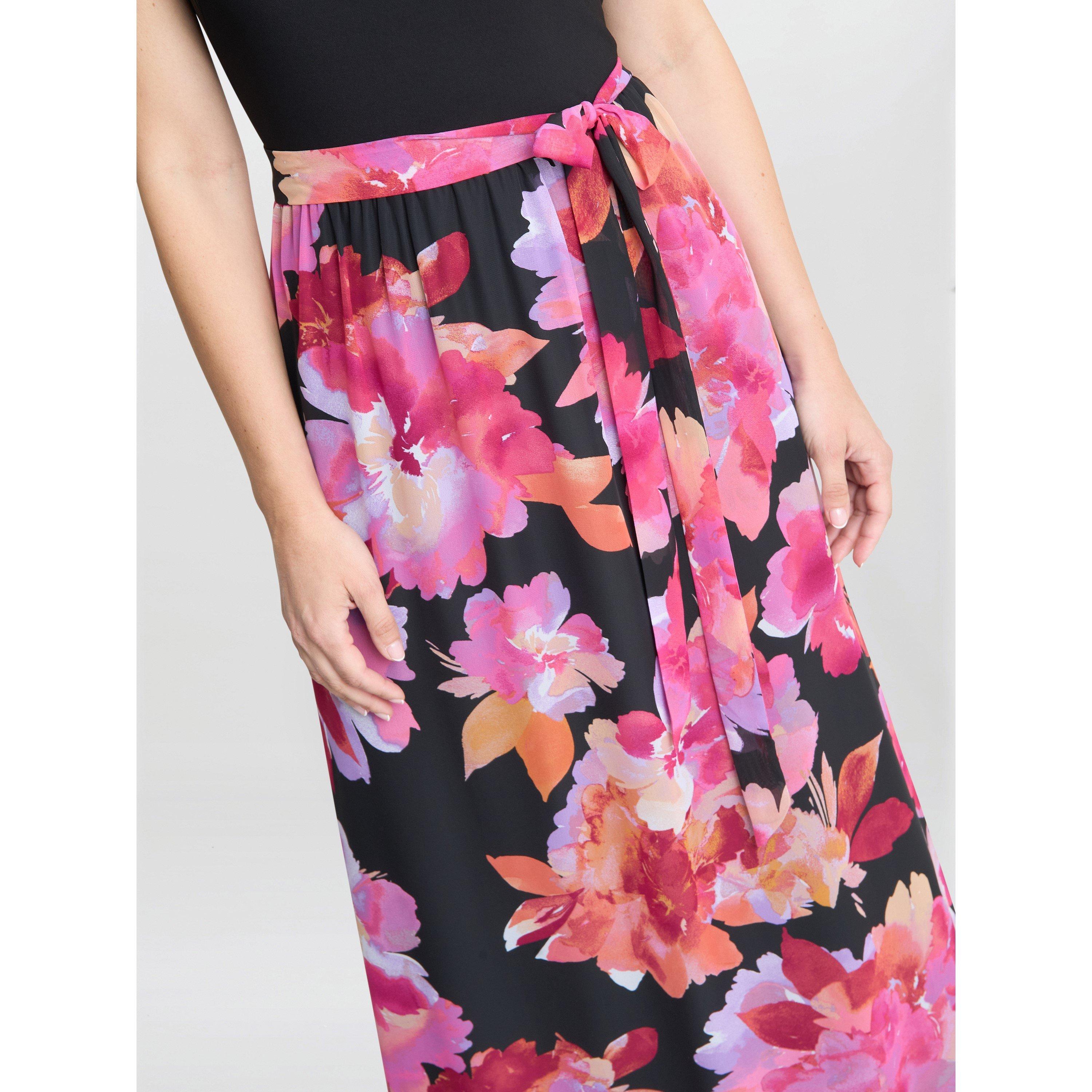 Black / Pink - Gina Bacconi - Ruth Printed Maxi Dress - 4