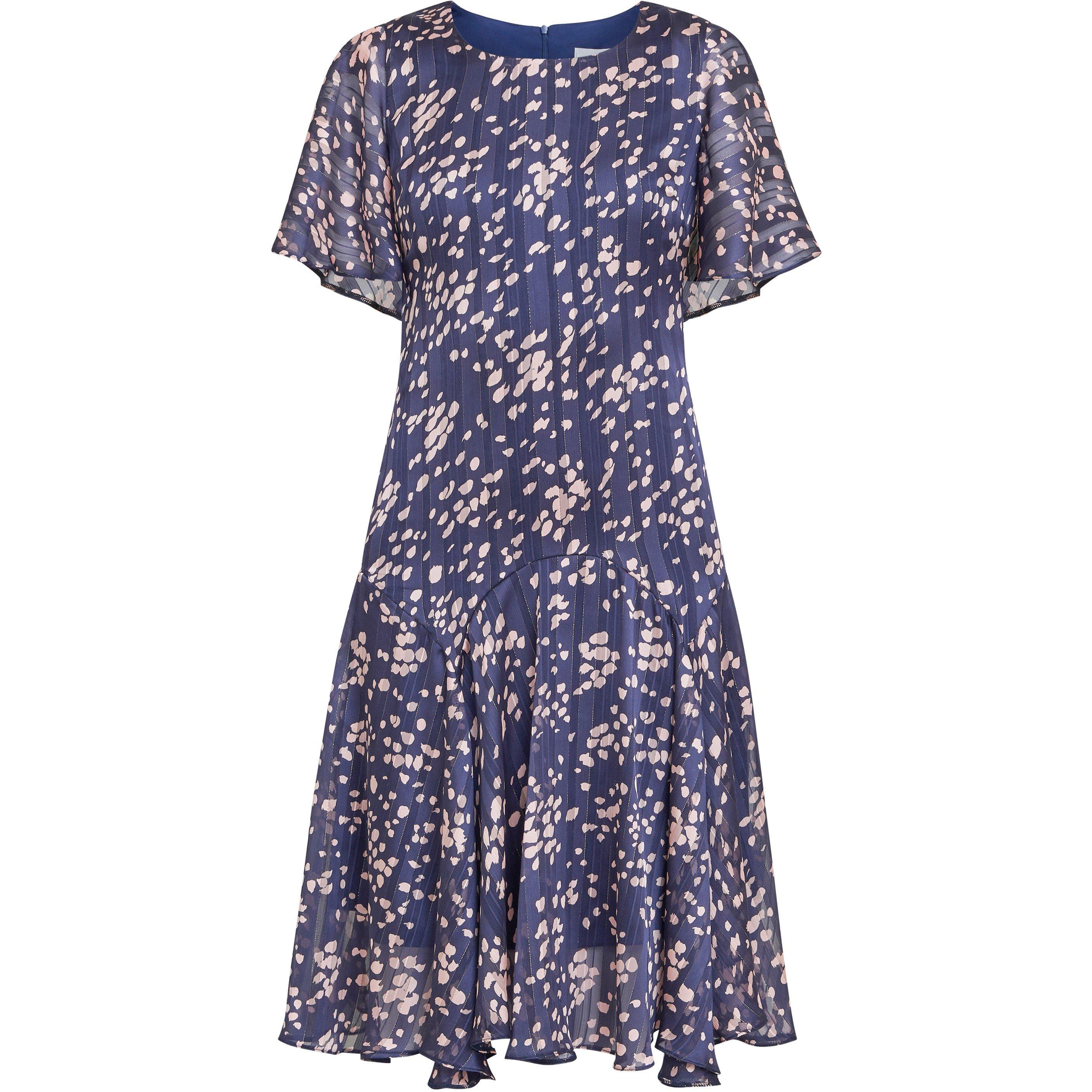 Navy / Pink - Gina Bacconi - Annette Chiffon Dress - 4
