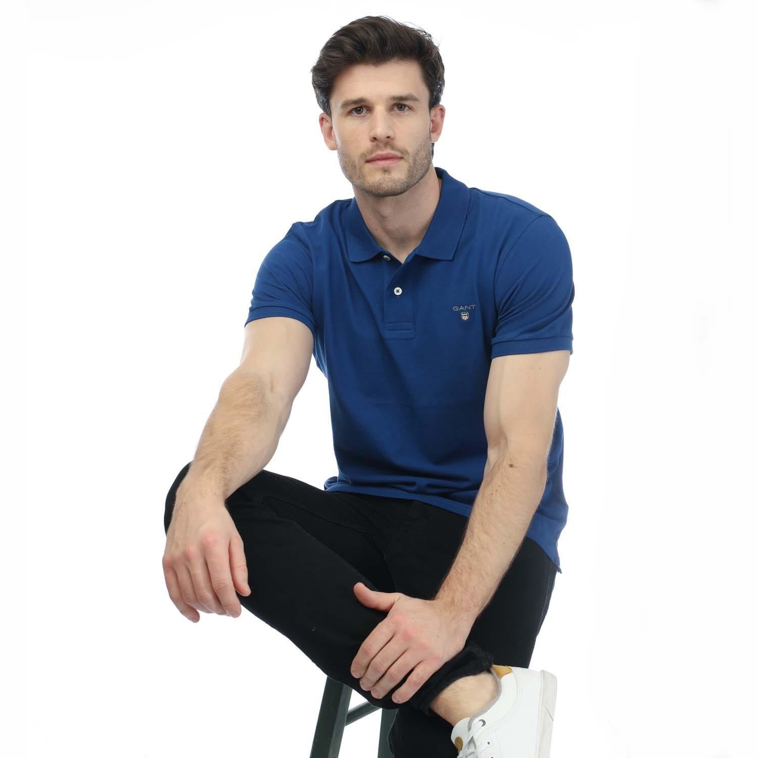 Blue - Gant - Piqu¿ Rugger Polo Shirt - 4