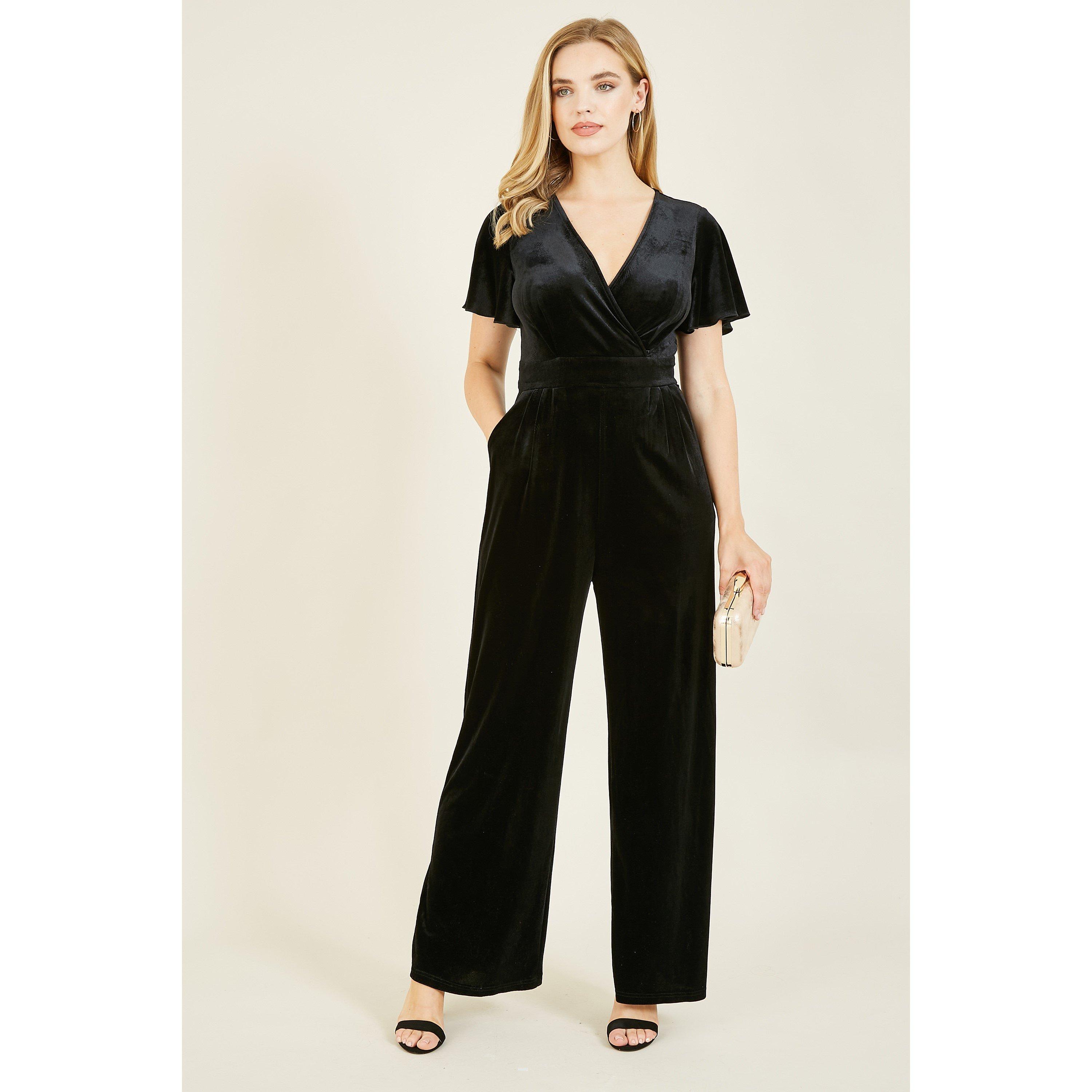 Black - Yumi - Black Jumpsuit With Angel Sleeves - 1
