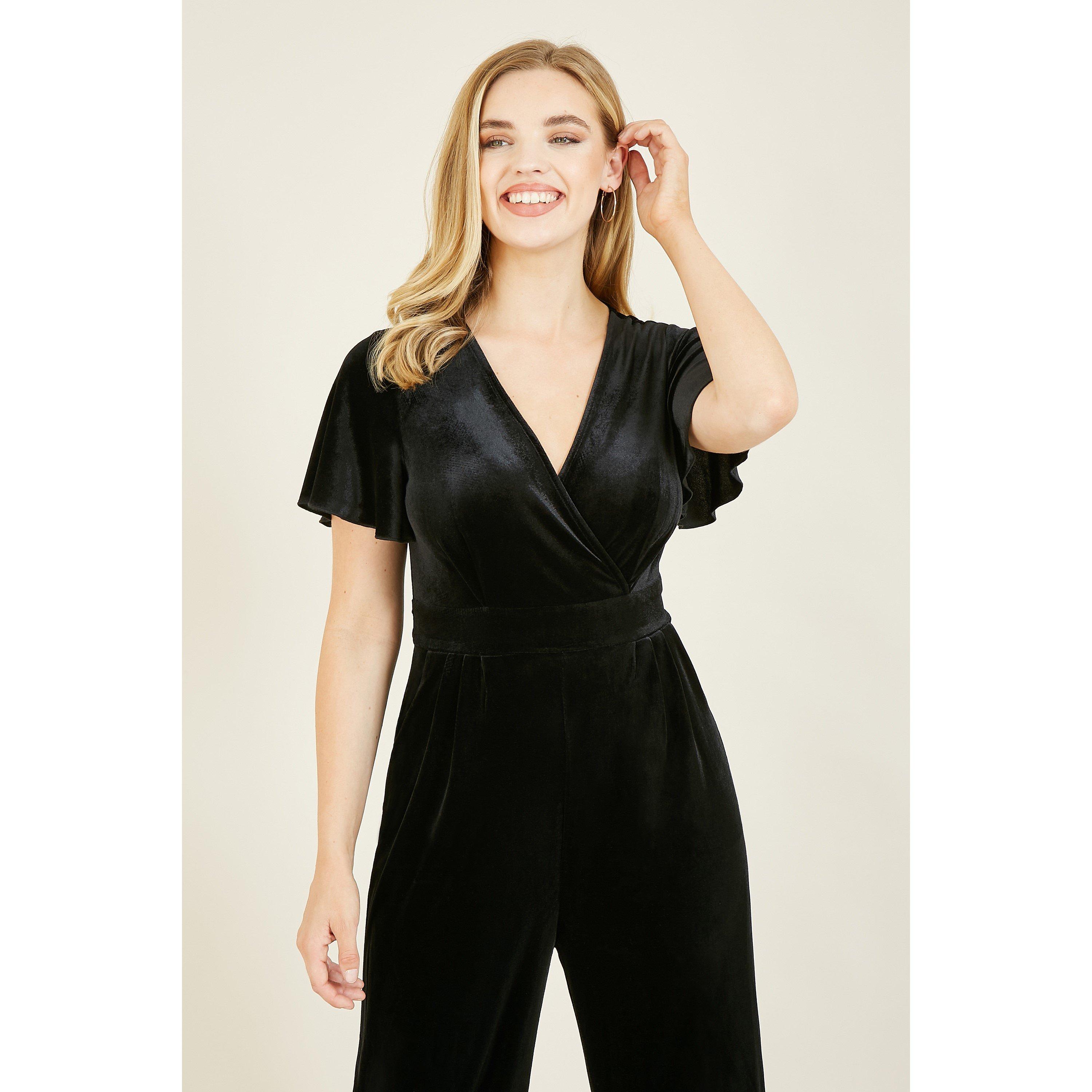 Black - Yumi - Black Jumpsuit With Angel Sleeves - 2