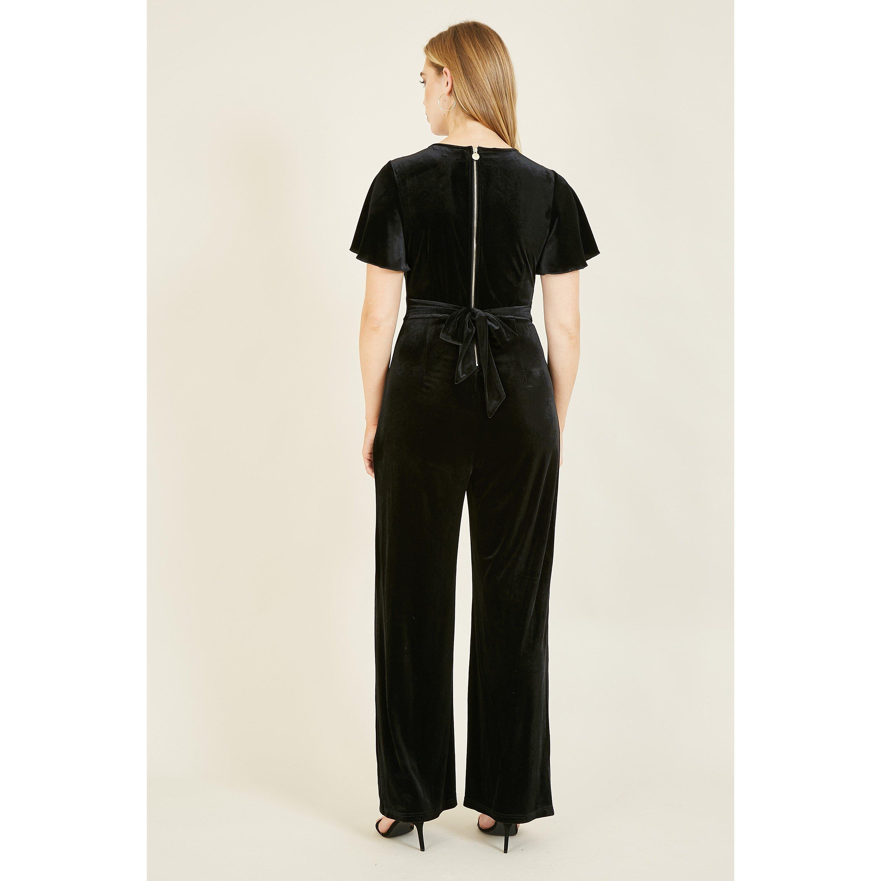 Black - Yumi - Black Jumpsuit With Angel Sleeves - 3
