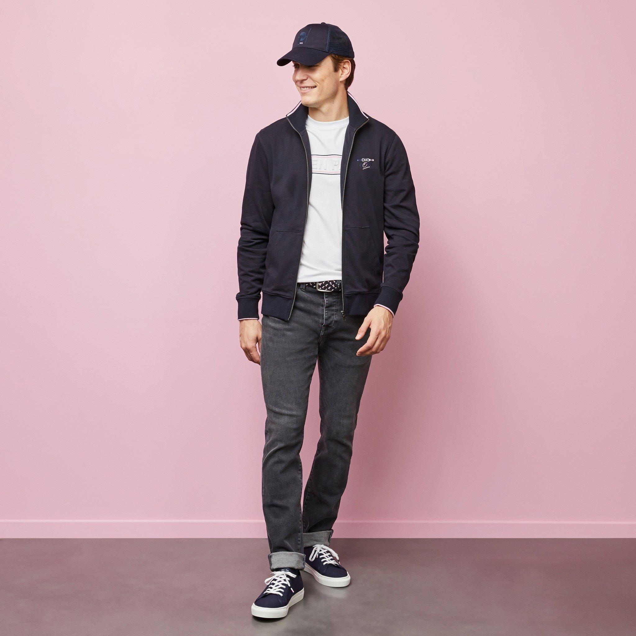 Blf - Eden Park - Navy blue zip sweat with standup collar - 2