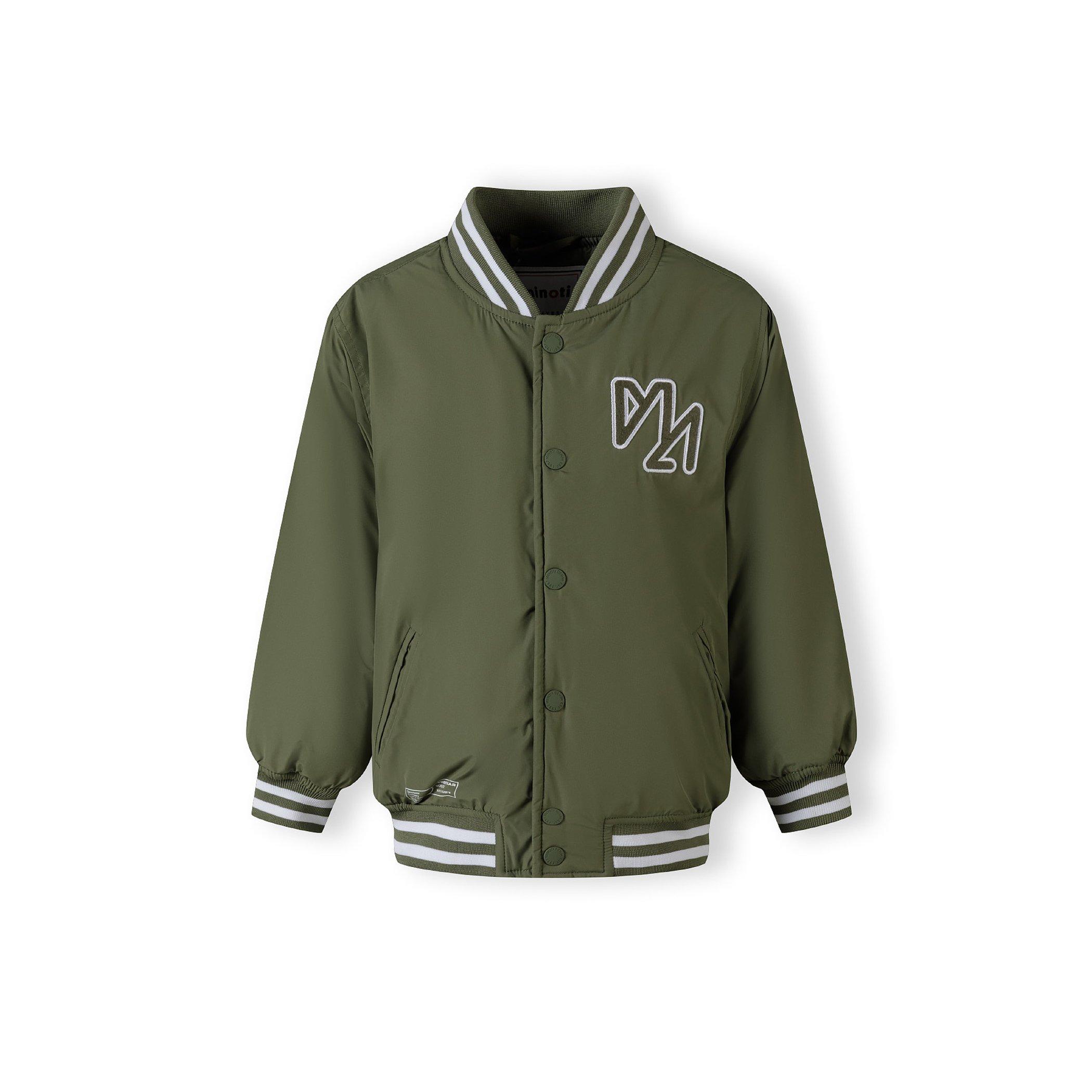 Khaki - Minoti - Boys baseball jacket detachable hood embroidery khaki - 7
