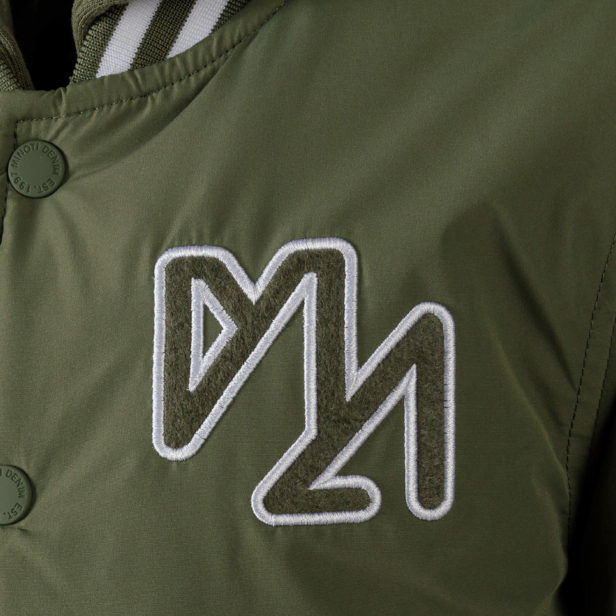 Khaki - Minoti - Boys baseball jacket detachable hood embroidery khaki - 8