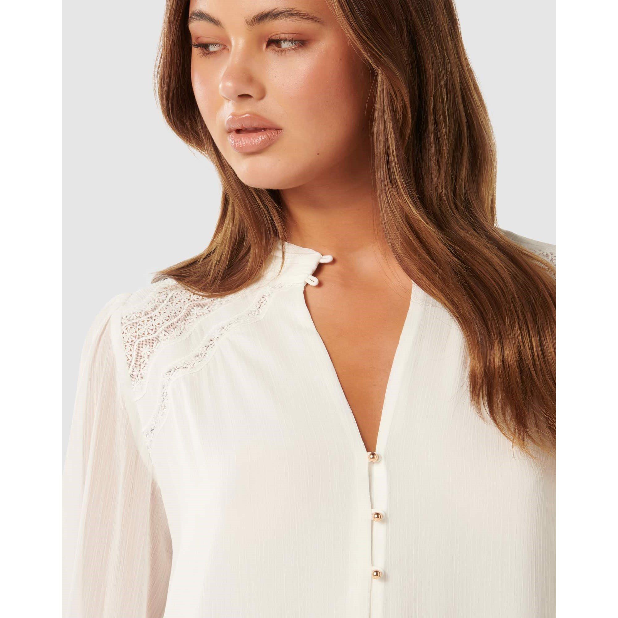 Porcelain - Forever New - Wendy Wave Trim Blouse - 4
