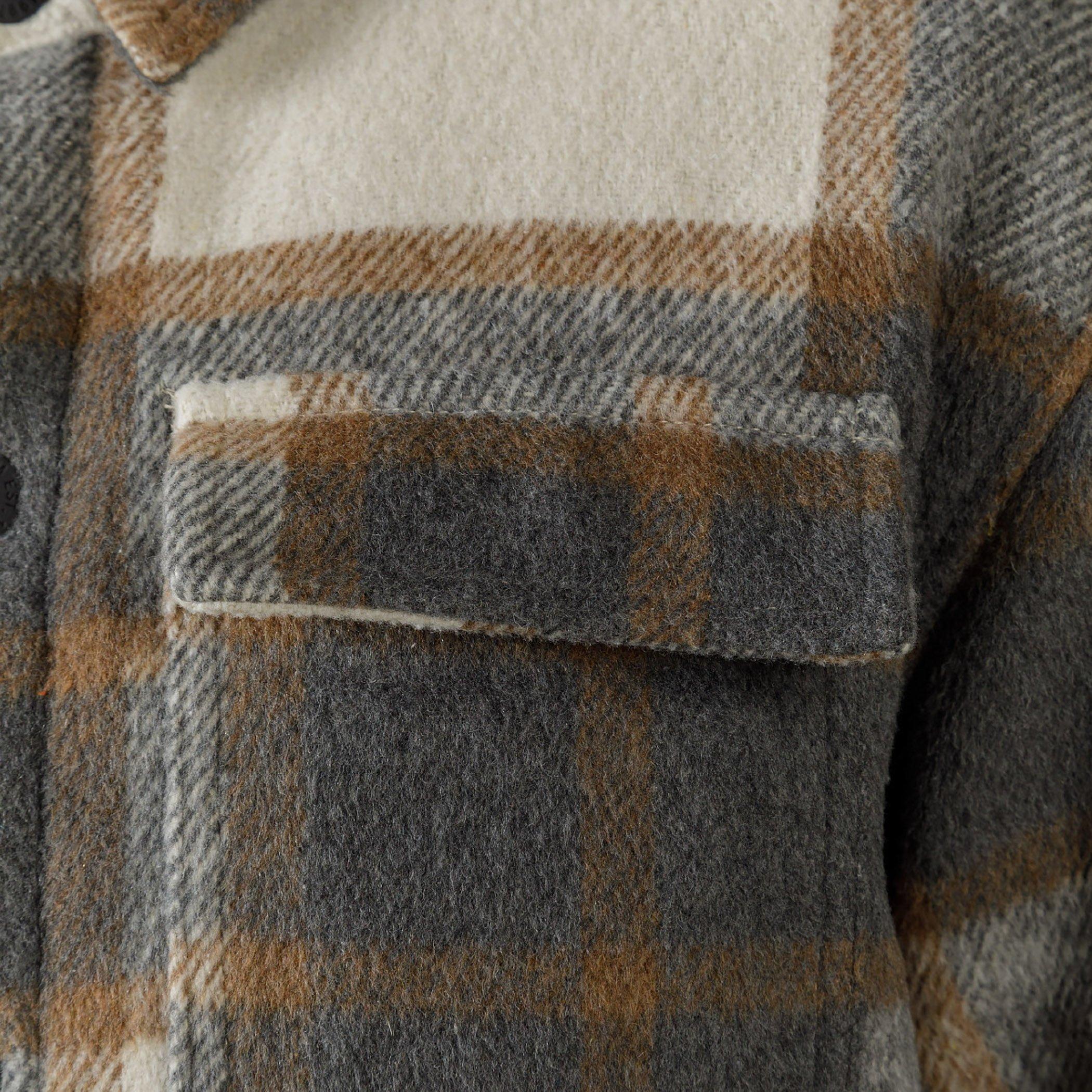 Grey - Minoti - Boys padded shirt jacket wool blend grey check - 6