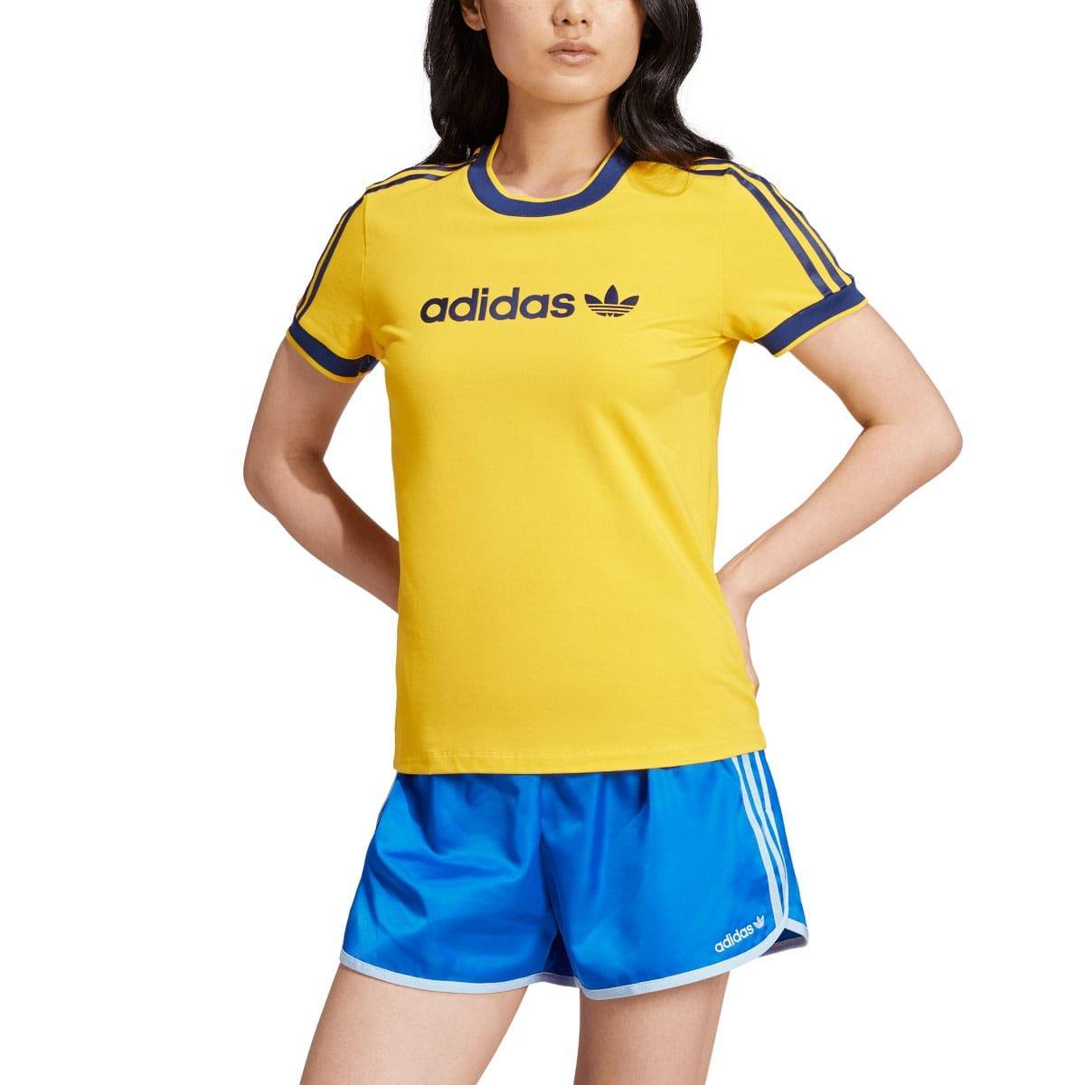 Yellow - adidas Originals - Badge Slim 3-Stripes T-Shirt - 4